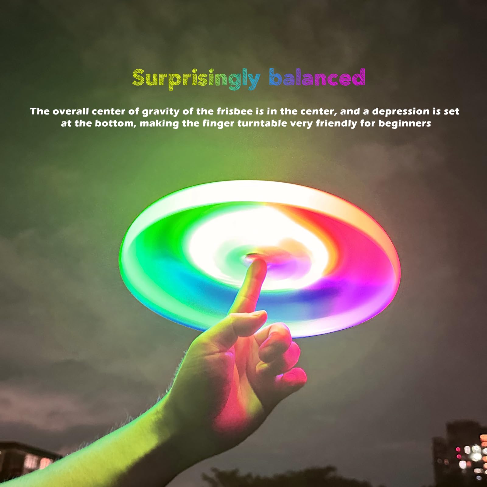 Soulpunk Colorful Light-up Flying Disc - 14 Modes, 4h Battery, 175g Ultimate Flying Discs, Soft Discs, Glowing Flying Dsic for Outdoor, Lawn, Beach, Ideal Gifts for Kids, Adult