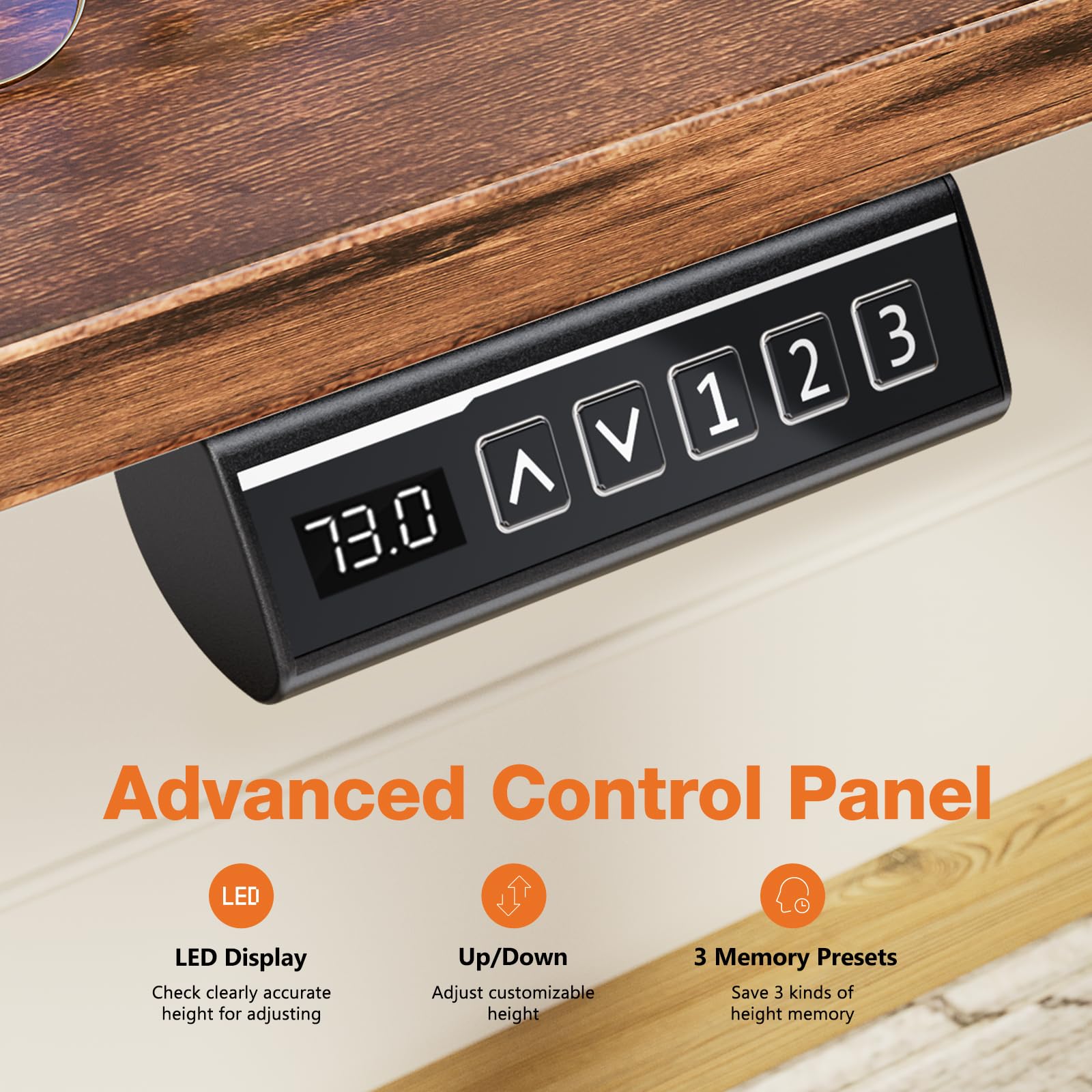 Sweetcrispy Standing Desk Adjustable Height, 55inch Electric Sit Stand up Desk for Home Office, Modern Rising Work Table for Computer Laptop, Gaming Desk Ergonomic Workstation, Black