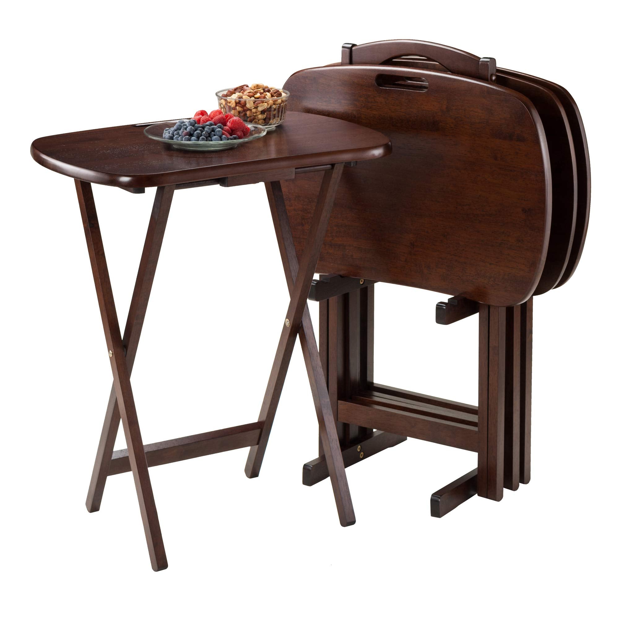 Winsome Lucca Snack Table, 22.83"W x 25.79"H x 15.67"D, Brown,Walnut