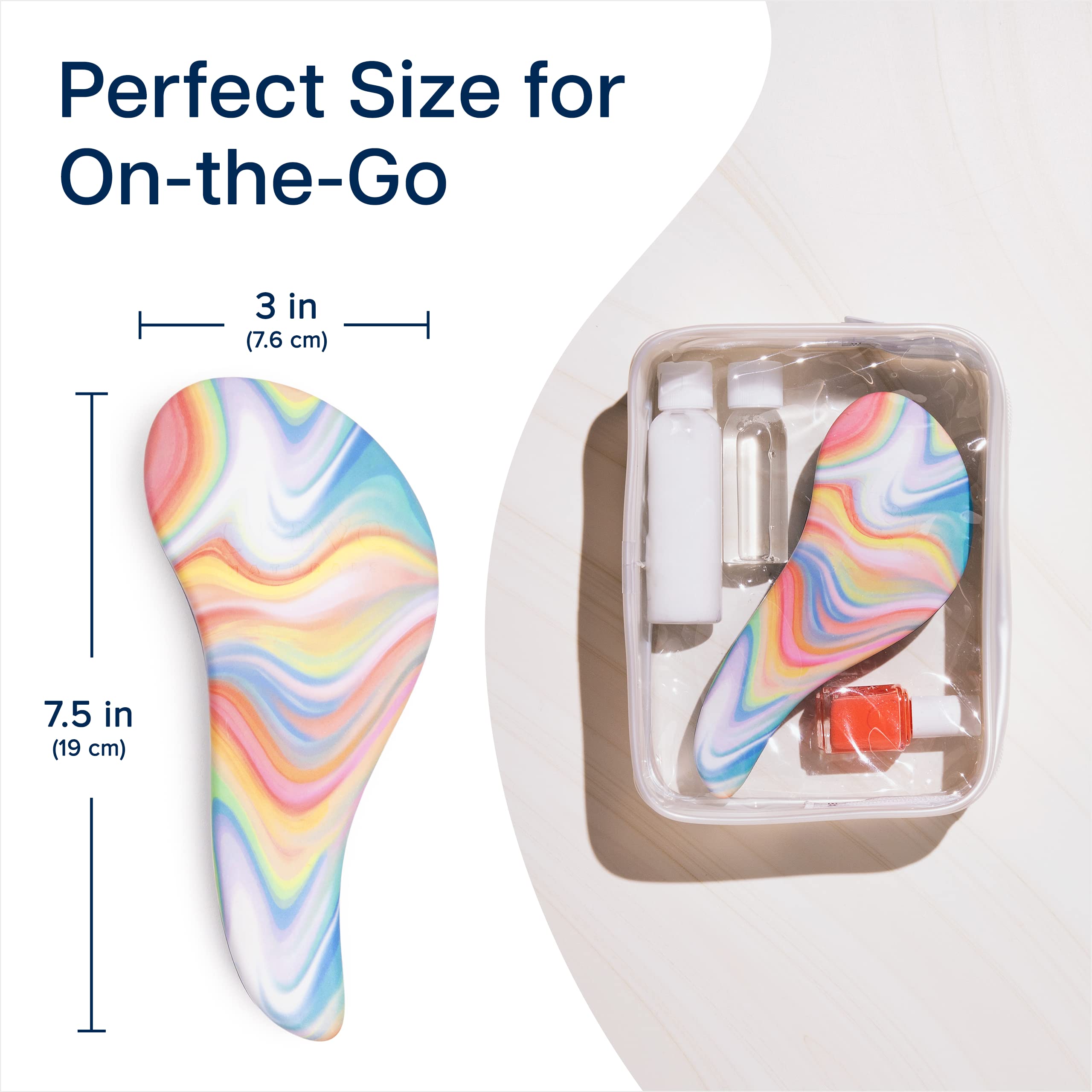 Crave Naturals Glide Thru Detangling Brush for Adults & Kids Hair - Detangler Natural, Curly, Straight, Wet, Dry Hairbrush Men&Women, Little Girl Accessories, Soft Hazy Swirl, 1 count