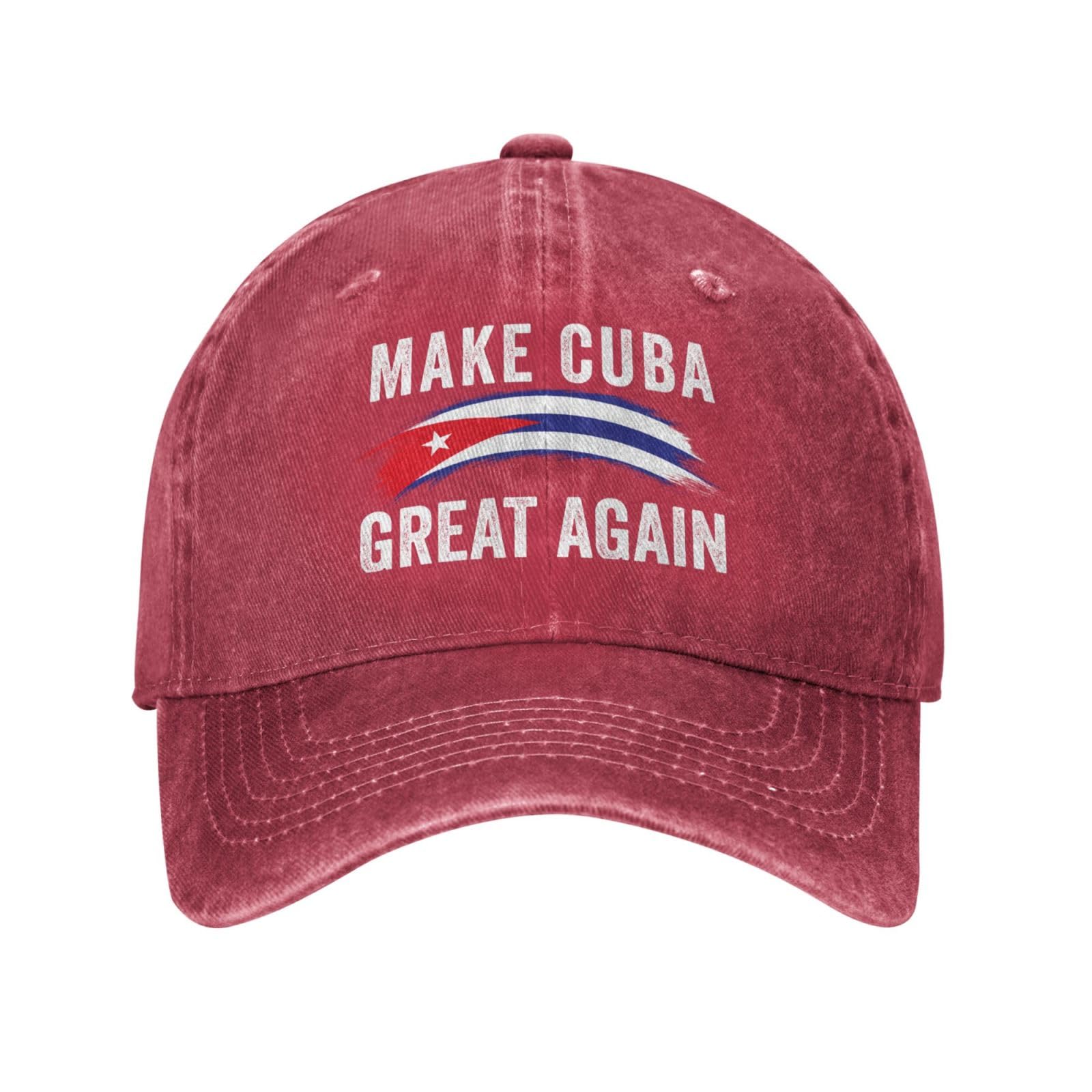Make Cuba Great Again hat Cuban Flag Retro Cotton Cap Red
