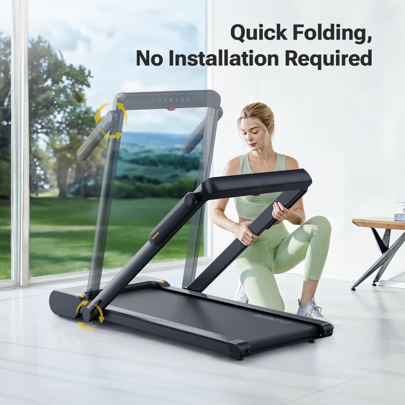 UREVO Walking Pad with Incline, 3 in 1 Portable Folding Treadmills for Home/Office, 2.5 HP Under Desk Treadmill, Large Running Area, Remote Control, LED Display