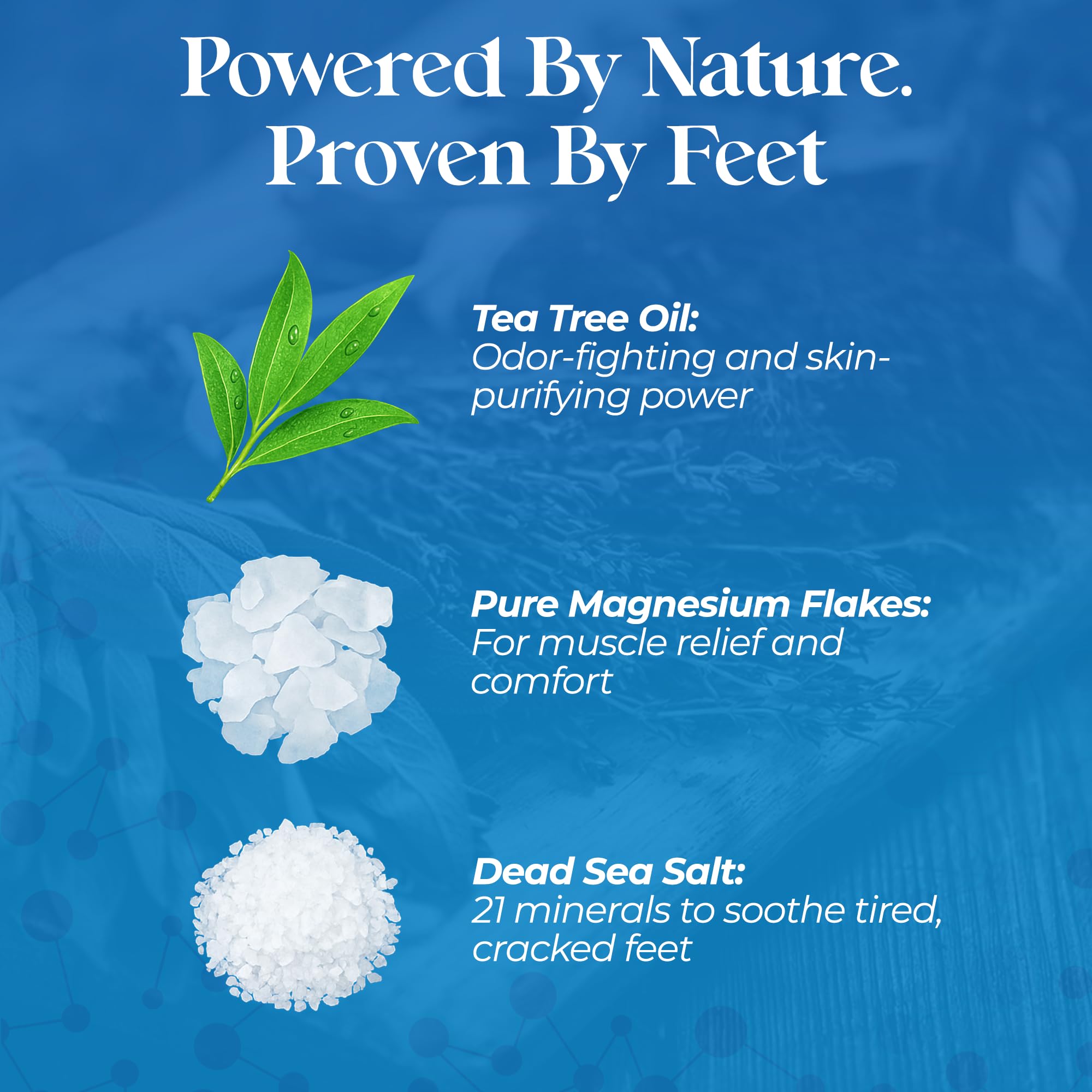 Aromasong Tea Tree Foot Soak 14 oz & Eucalyptus Dead Sea Salt Bath Soak 2.5 oz – Natural Bundle for Tired Feet, Muscle Relief, Odor Control & Refreshing Home Spa Experience