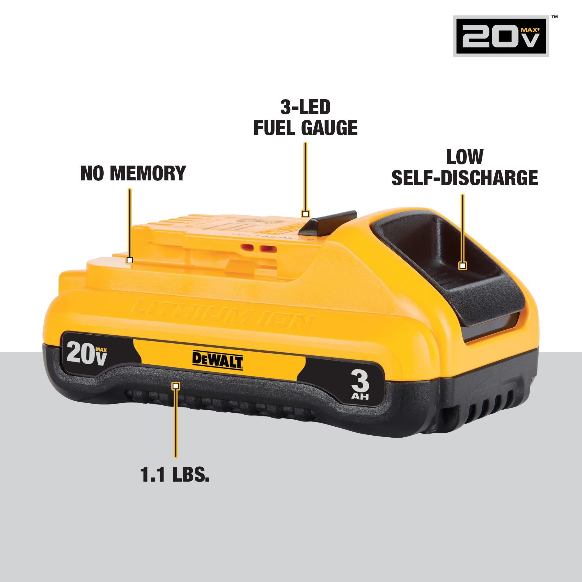DEWALT DCB230 20V Max* Lithium Ion Battery Pack 3.0Ah