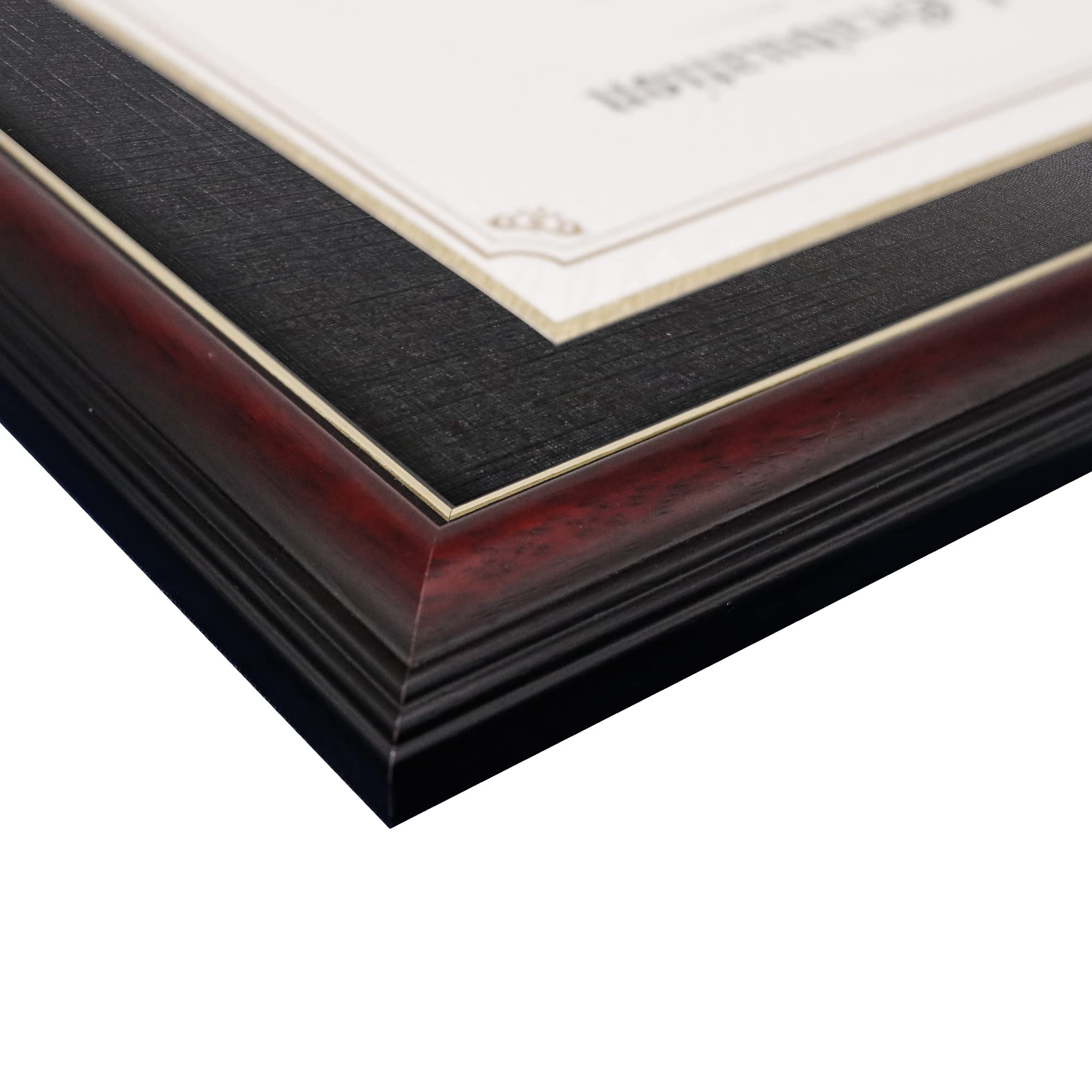 GraduationMall 8.5x11 Diploma Frame with Black over Gold Mat or Display 11x14 Certificate without Mat,Solid Wood & UV Protection Acrylic,Cherry Finish with Gold Trim