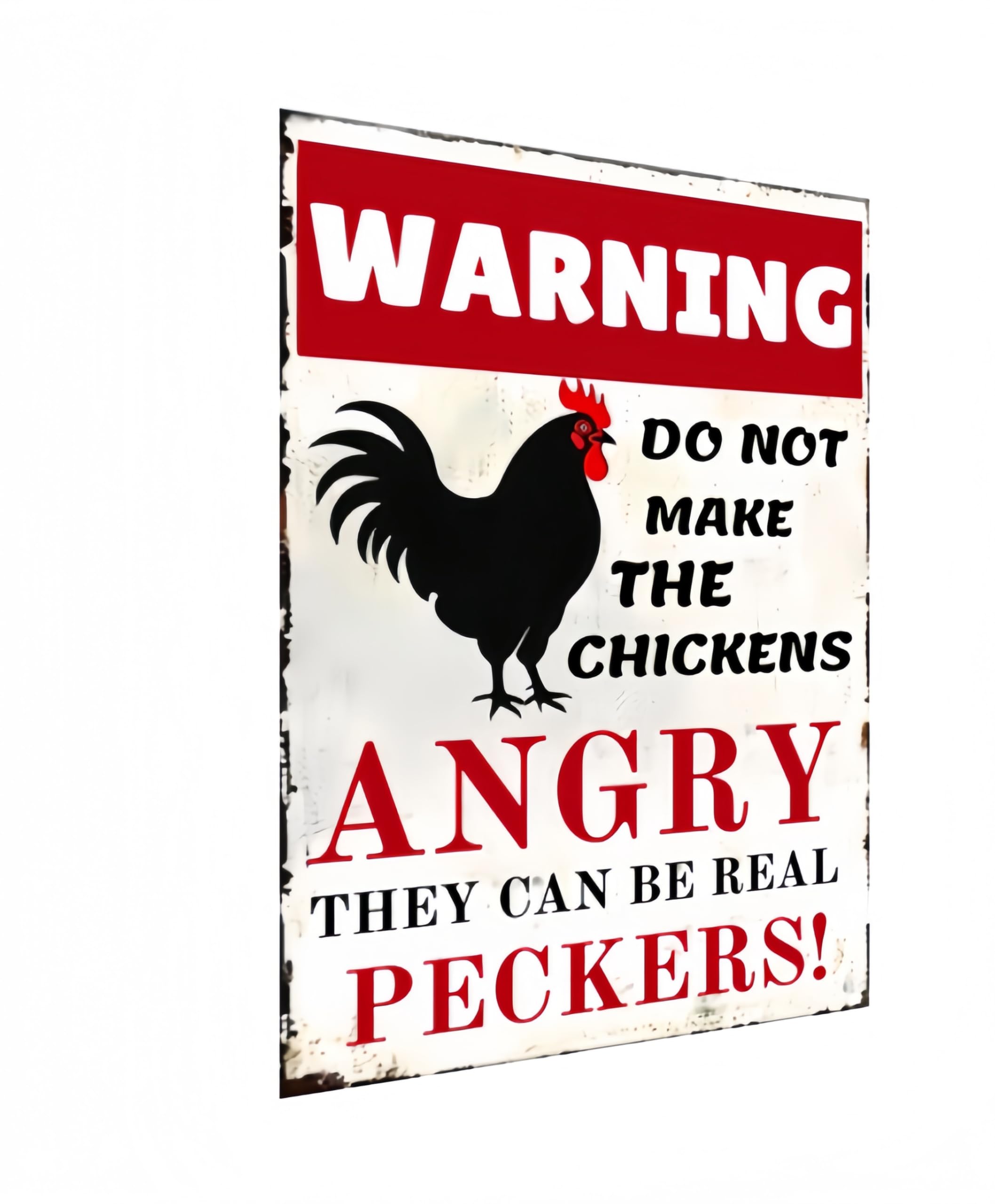 Carastora Funny Chicken Coop Sign - Vintage Metal Tin Sign for Farm, Yard or Barn, Rustic Decor, Fence or Wall, 8x12 Inch