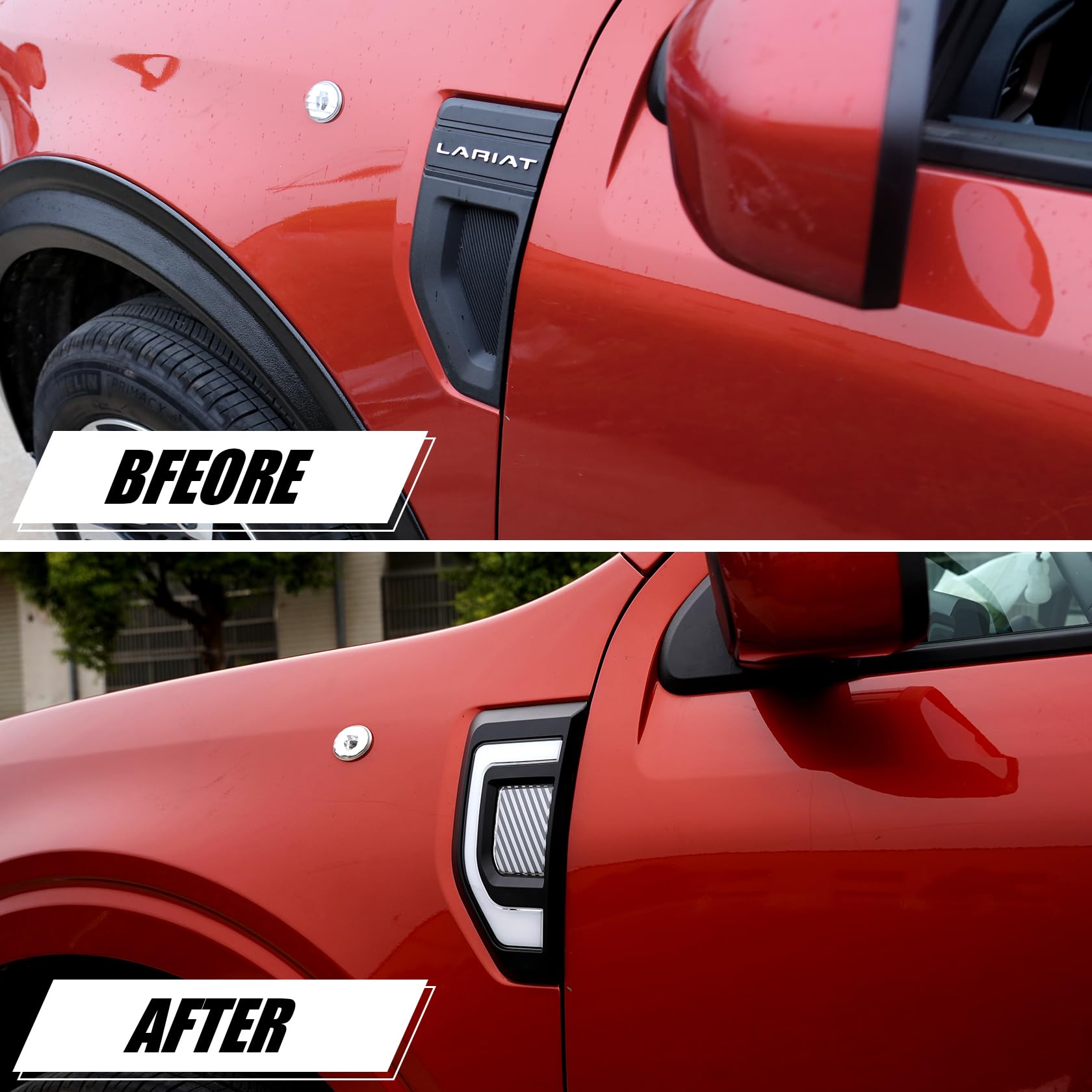 Mabett Side Marker Lights for Ford Maverick 2024 2023 2022, LED Lamps with Fuse & Wiring Harness Fit Maverick Accessories (2Pcs)