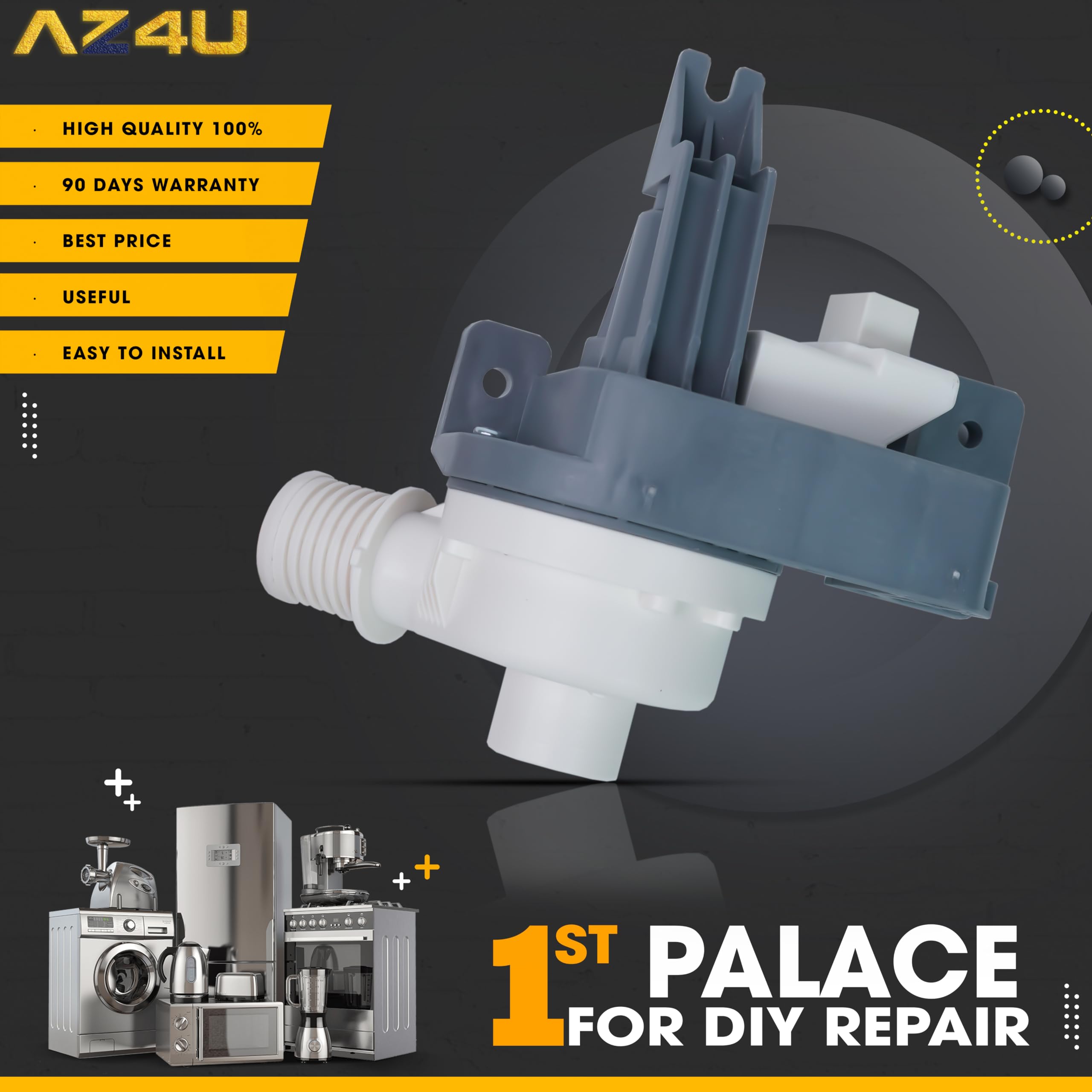 AZ4U b25-3a04 W10876600 Washer Drain Pump Replaces Drain Pump W10727777 W10876600VP AP6004933 PS11738156 For Whirlpool, Maytag, Kenmore, Crosley Top-Loading Washers, For Whirlpool Cabrio Drain Pump