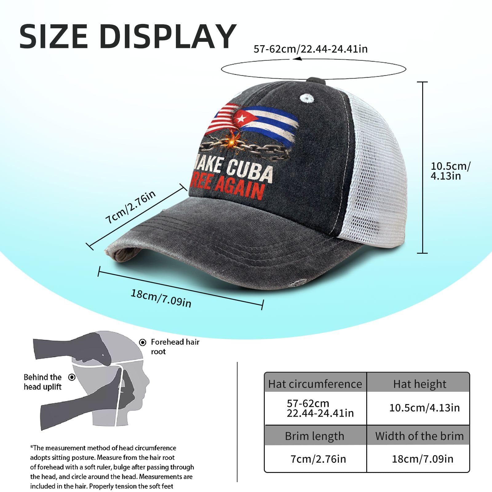 Make Cubas Great Again Hats for Mens Cool Washed Distressed Baseball Cap