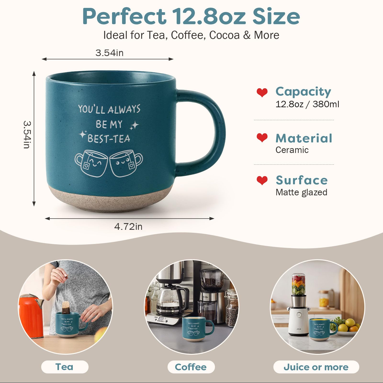 Best Birthday Gifts for Women - Friend Mug Gift for Women Christmas Friendship Unique Gifts for Women Bff Bestie Sister - Ceramic Coffee Mug 12.8oz