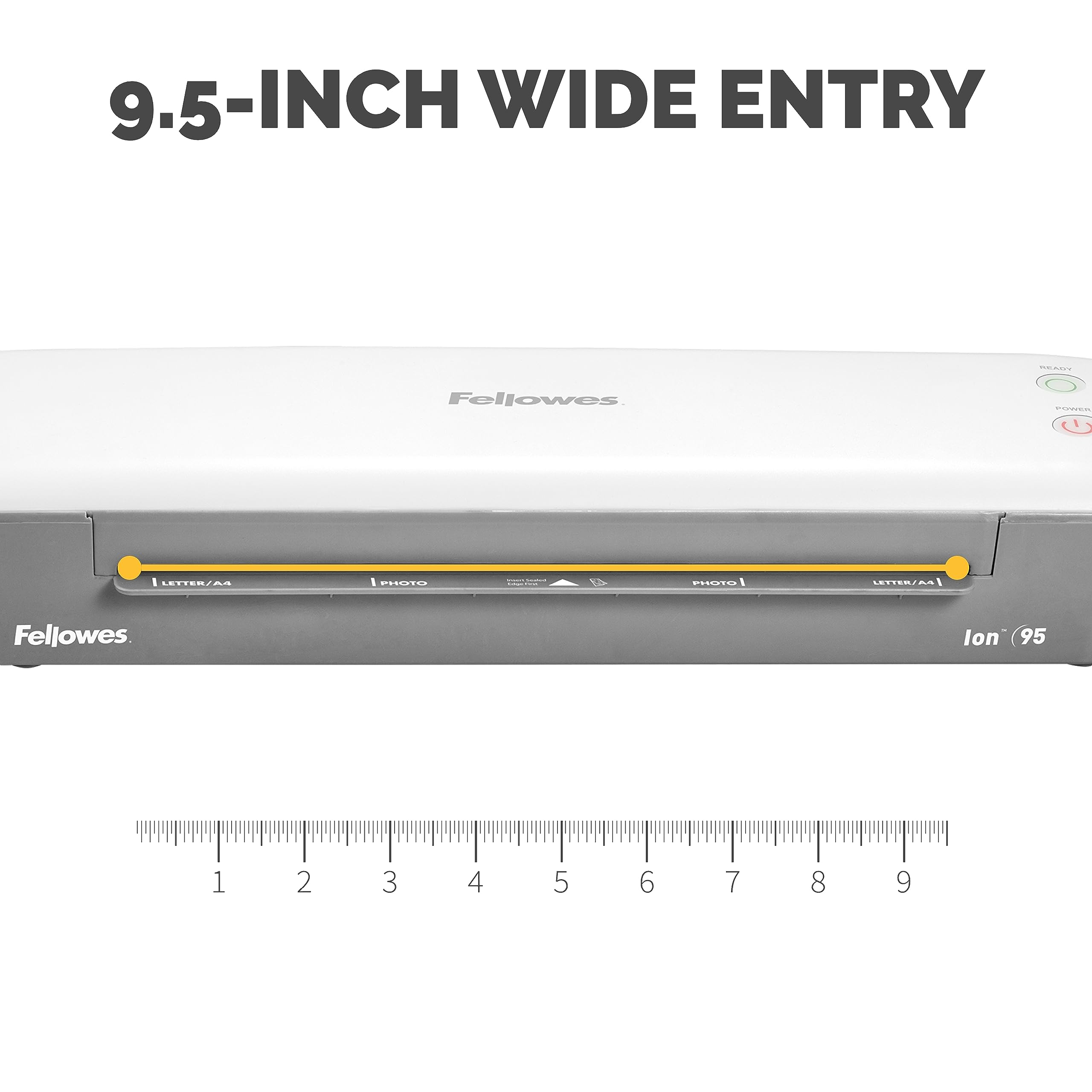 Fellowes Ion 95 Thermal Laminator for Home, School or Office with 15 Pouch Starter Kit, Easy to Use, Quick Warm-Up, Jam-Free (5247201)