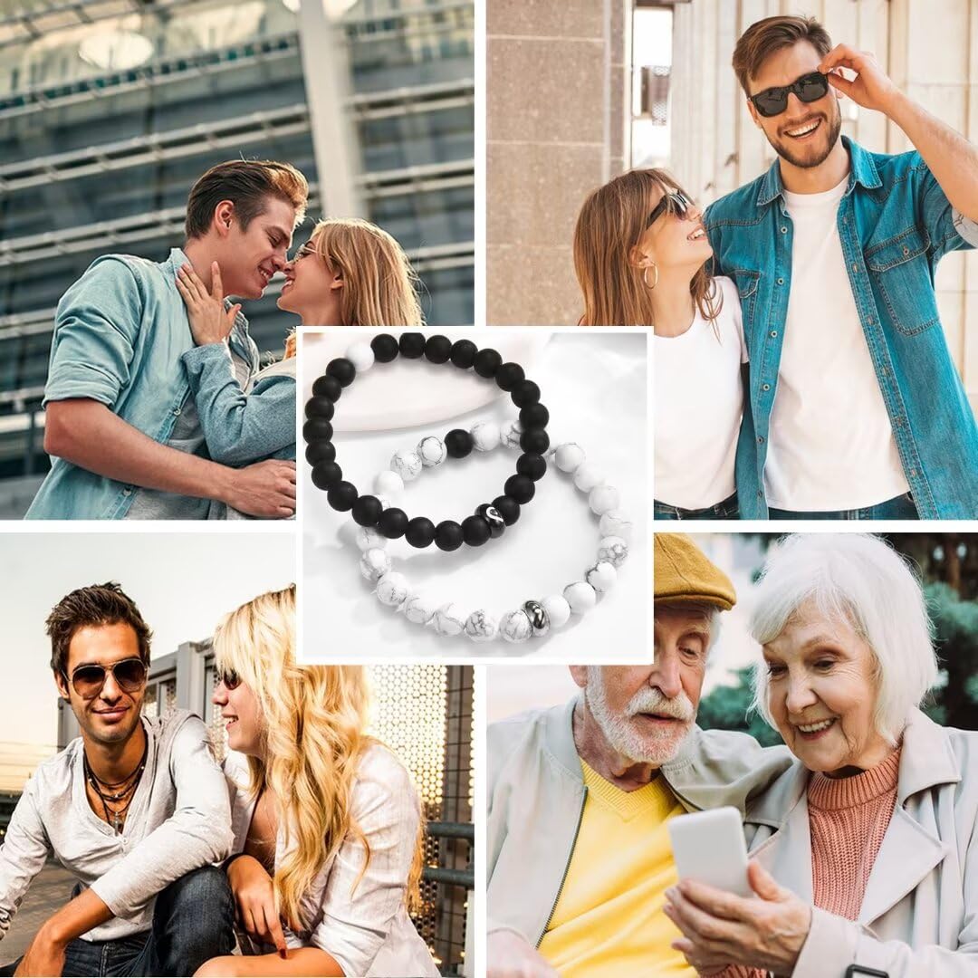 OAVOOK Gifts for Girlfriend Matching Couples Bracelets Long Distance Friendship Bracelet Birthday Gifts for Girlfriend Anniversary, Christmas Gifts for Women, Gf