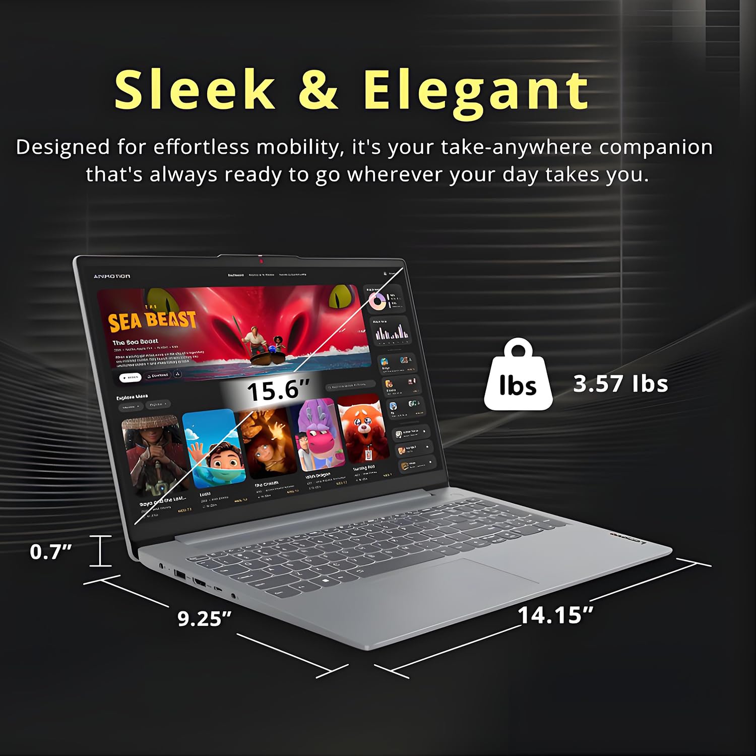 Lenovo Ideapad Slim 3 Laptop for Student & Business with Microsoft Office, Backlit Keyboard, AMD Ryzen 5 5625U (Beats i7-1260U), 15.6" FHD Display, 16GB RAM, 512GB SSD, Windows 11 Pro, WOWPC USB