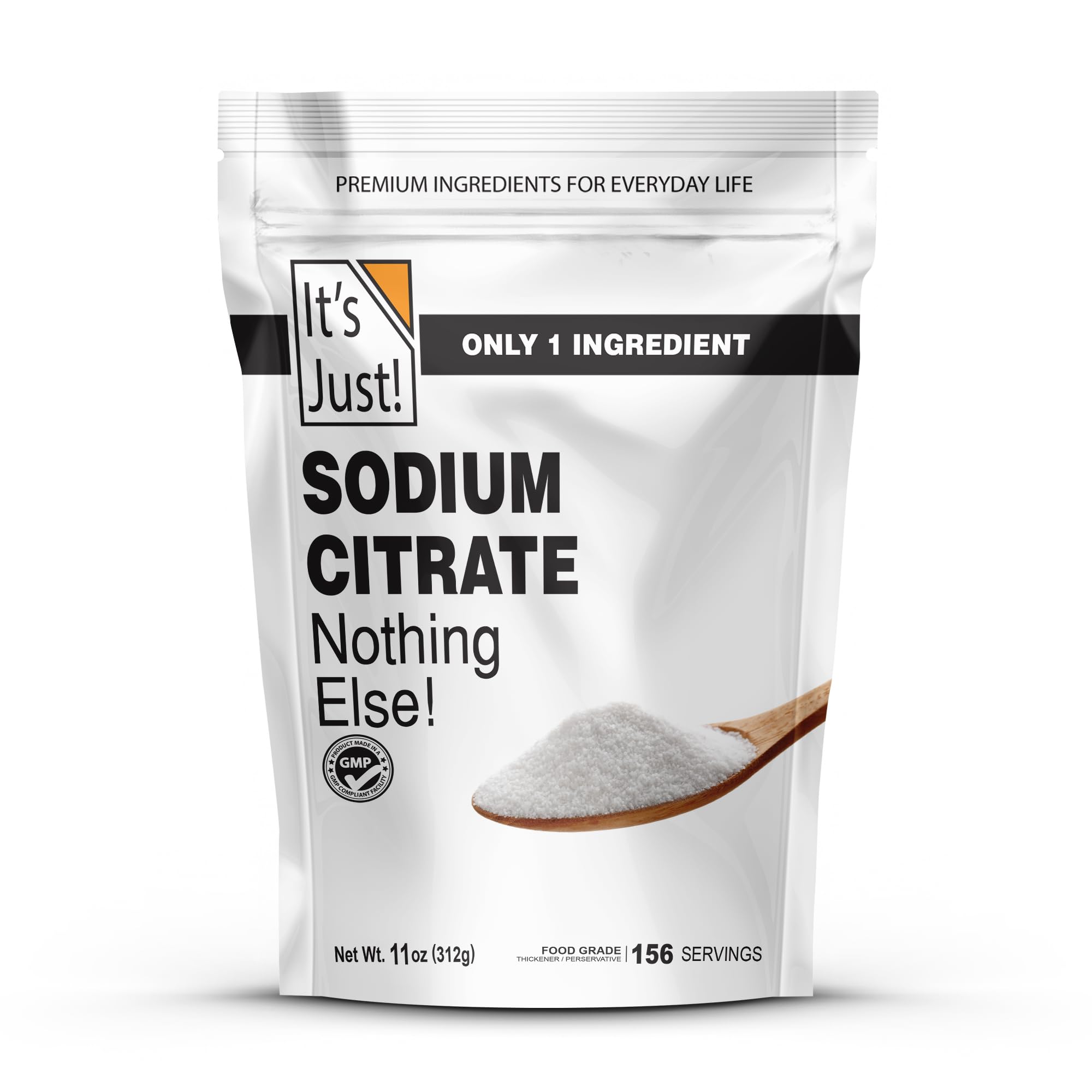 It's Just - Sodium Citrate, Food Grade Thickener, Non-GMO, Cheese Sauce Emulsifier, Spherification, Preserve Foods, 11oz