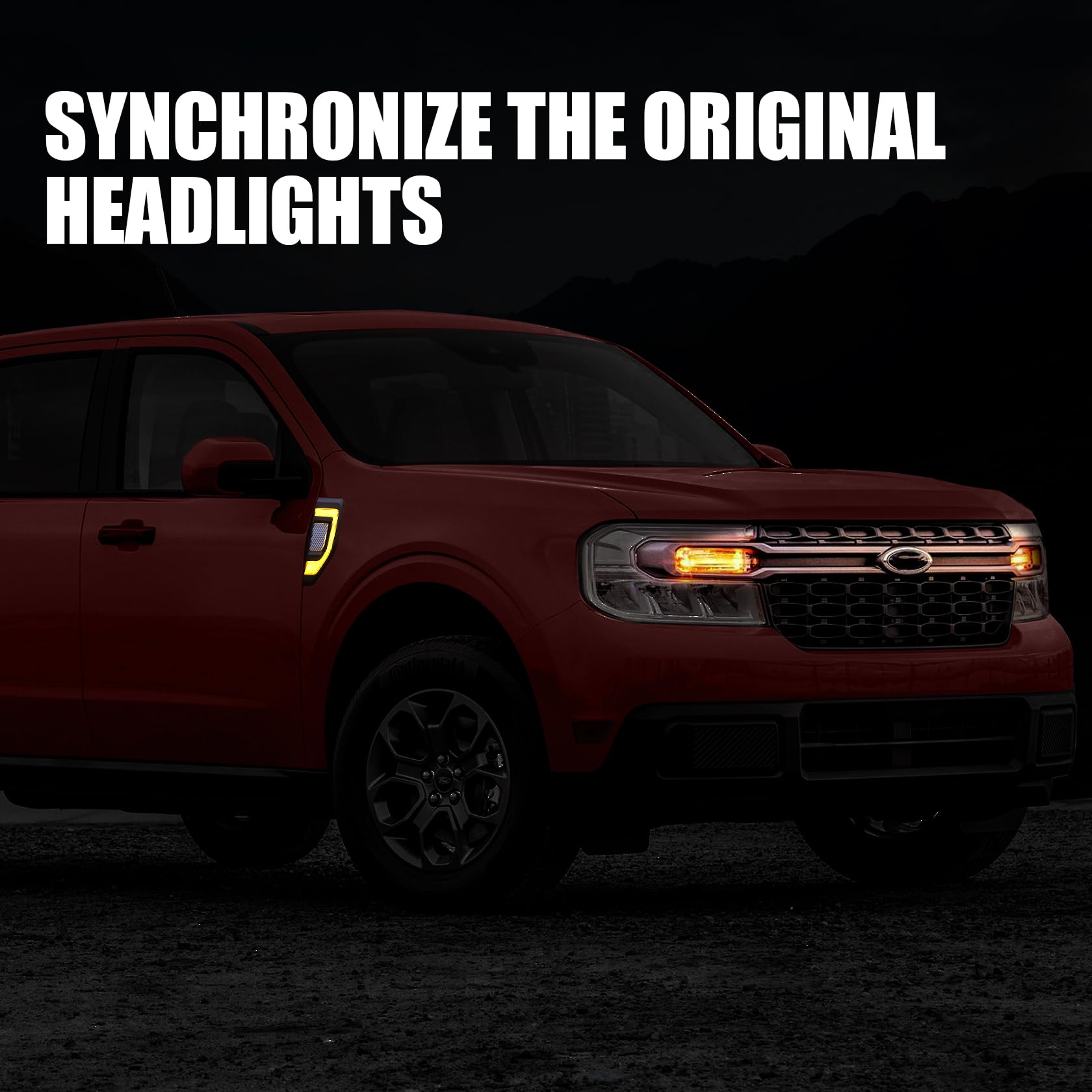 Mabett Side Marker Lights for Ford Maverick 2024 2023 2022, LED Lamps with Fuse & Wiring Harness Fit Maverick Accessories (2Pcs)