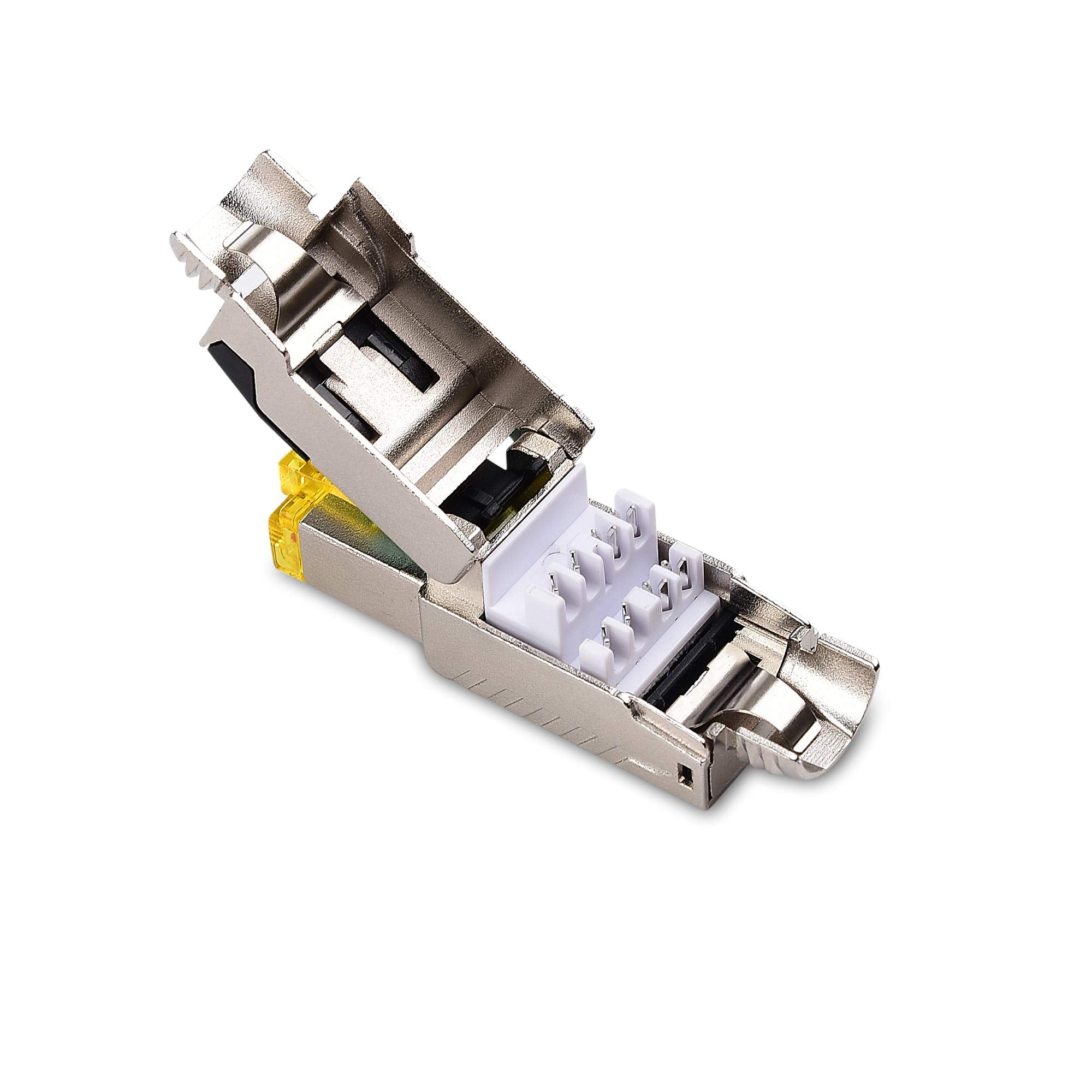 Cable Matters 10Gbps 6-Pack Tool-Free Shielded Cat6a / Cat6 RJ45 Termination Plug Connector, Cat6 Connector, Cat6 Plug