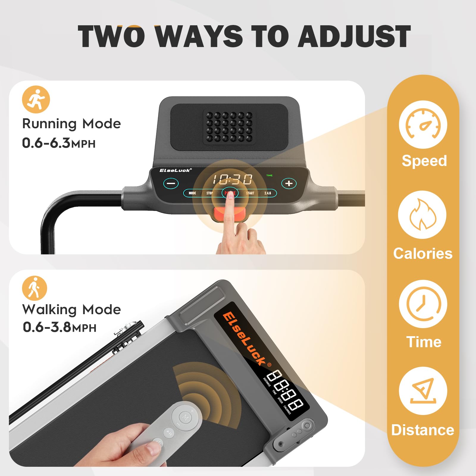 Elseluck Walking Pad Under Desk Treadmill, 2 in 1 Foldable Treadmill for Home, Portable Walking Treadmill with Remote Control, Walking Jogging Machine in LED Display