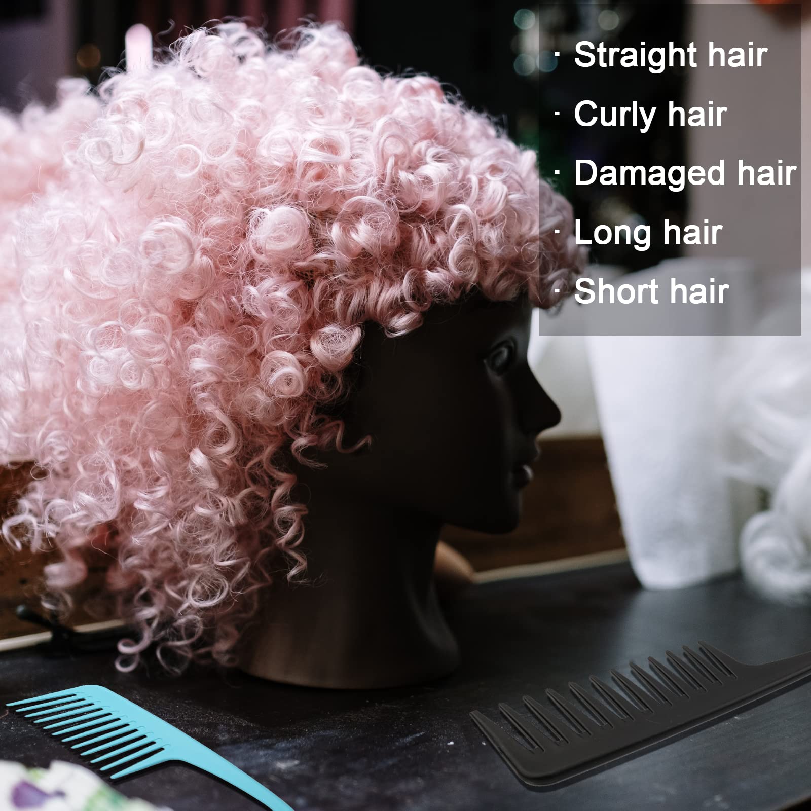 Professional Wide Tooth Combs (4PCS), Large Hair Combs for Women & Men, Reduce Dandruff, Detangle Knotting, Hair Brush for Curly Hair, Wet Hair, Long Hair, Barber Hair Styling Tools & Appliances