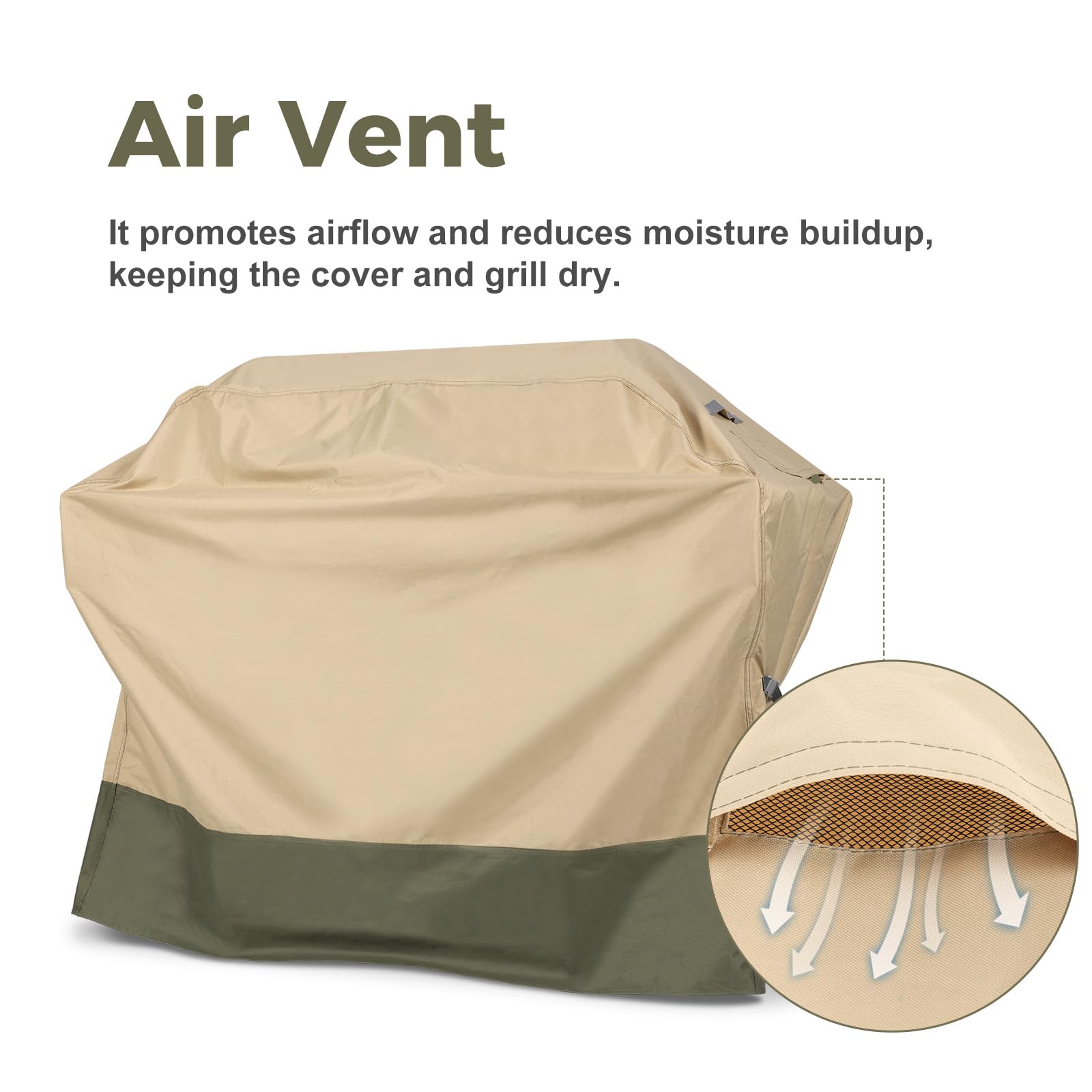 BBQ 3-6 Burners Gas Grill Cover 65 Inch, 600D Waterproof Polyester Barbecue Grill Cover with Adjustable Buckle Straps and Attached Storage Bag