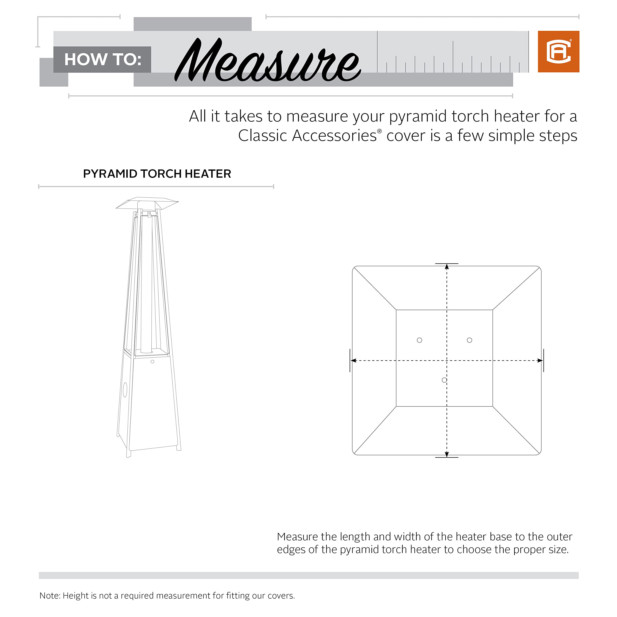 Classic Accessories Water-Resistant 21 Inch Pyramid Torch Patio Heater Cover, Patio Furniture Covers
