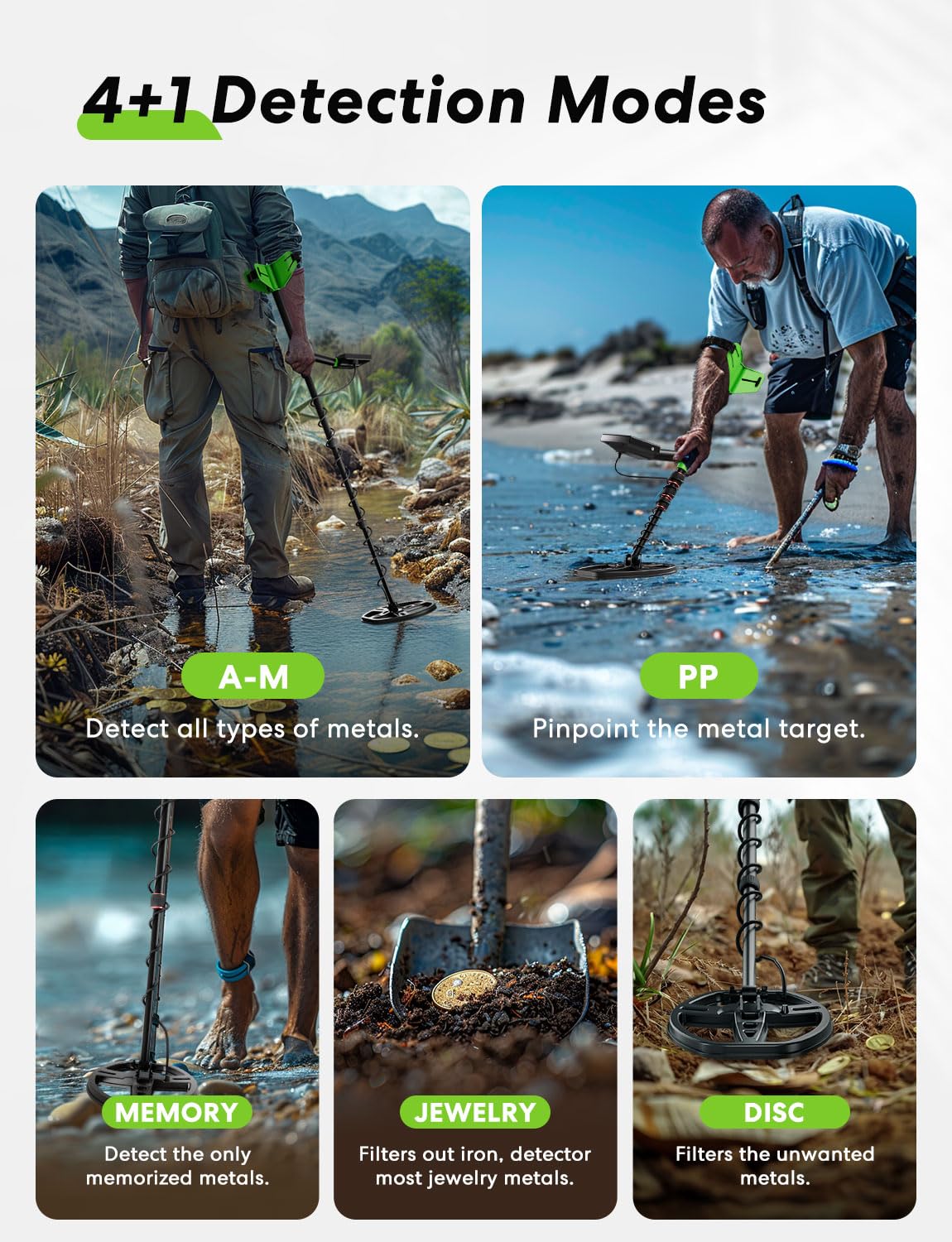 Flysocks Metal Detector for Adult - Professional Higher Precision, 5 Mode for Metal Detecting, Advanced 11” Coil Multifunctional Metal Discovery Tools, Waterproof and Portable Outdoor Treasure Finder