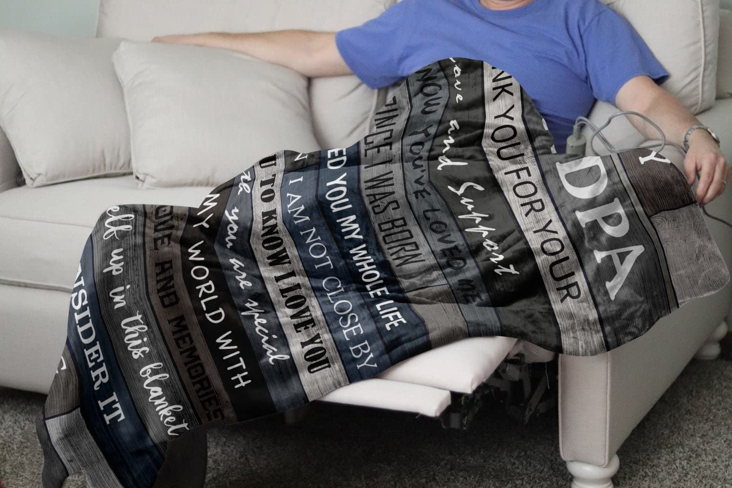 POQUSH Christmas for Grandpa,Grandpa Gifts,Grandpa Birthday Gifts,Best/Great Grandpa Gifts,Birthday Gifts for Grandpa from Grandchildren/Granddaughter/Grandson,Grandfather Gift,Grandpa Blanket 60"x50"