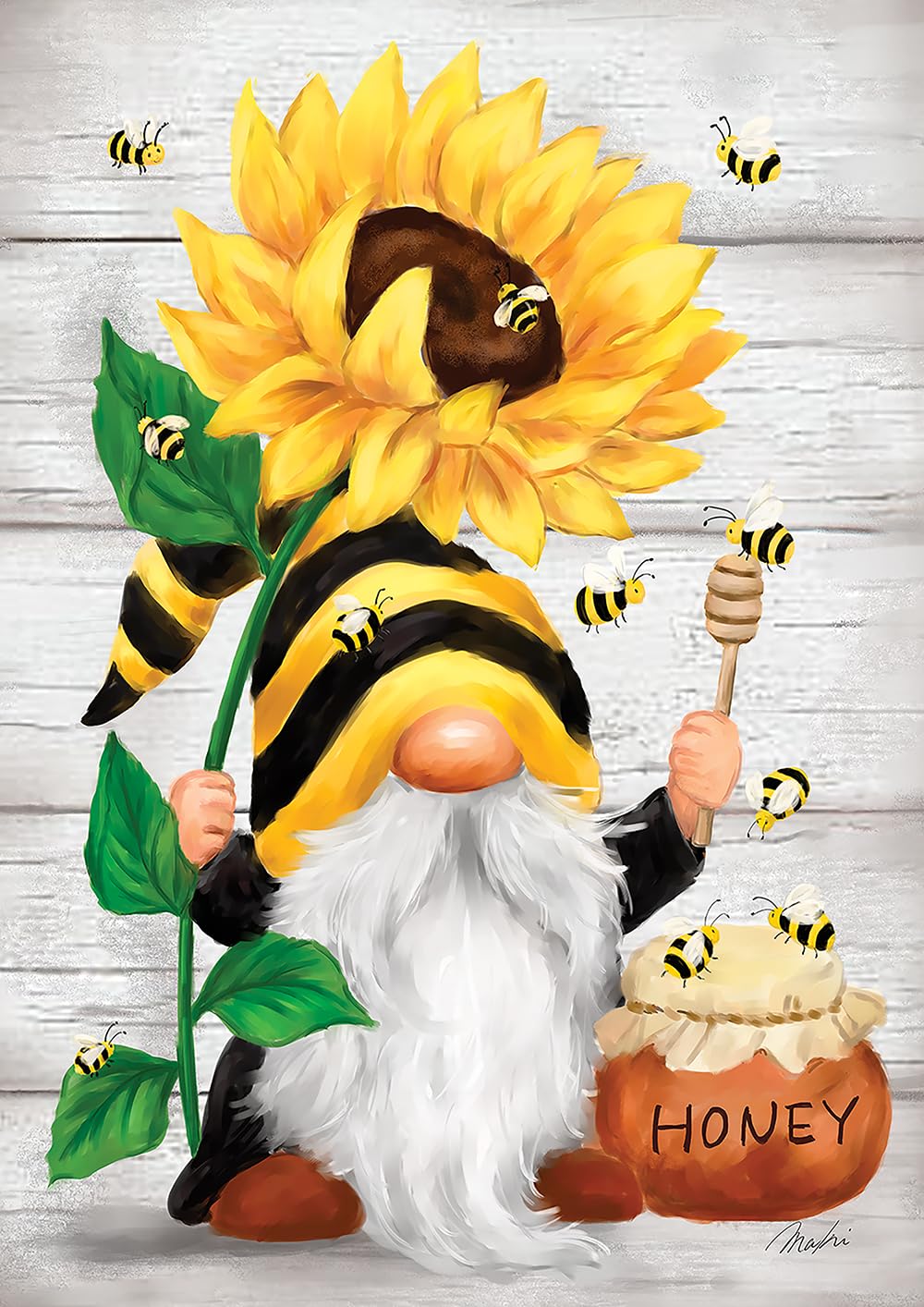 Toland Home Garden 1112745 Beekeeper Gnome Spring Flag, Double Sided for Outdoor Summer House Yard Decoration