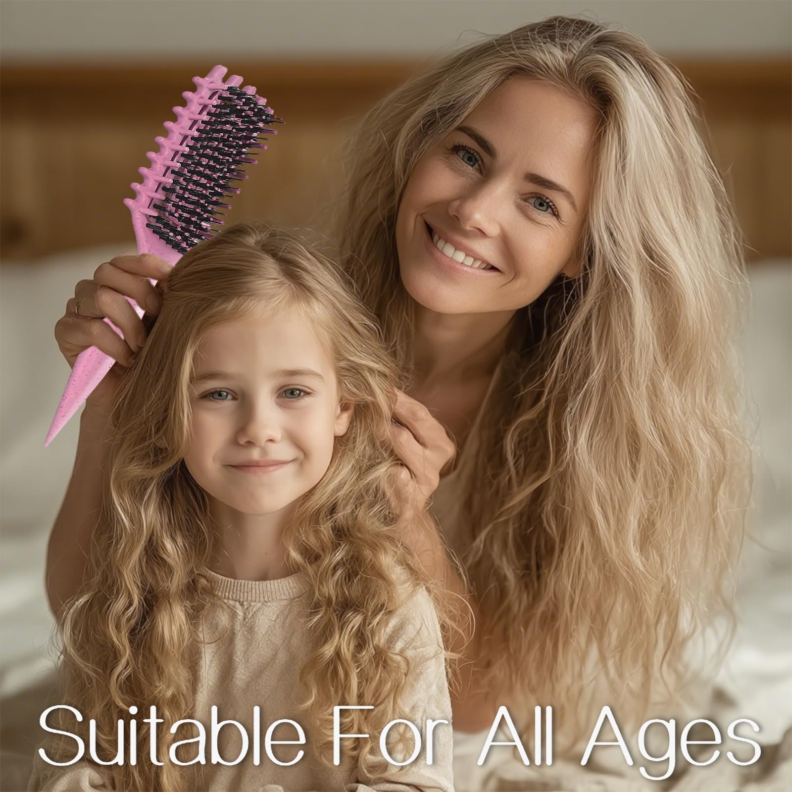 Curly Hair Brush,Curl Defining Brush for Effortlessly Defined Curls & Waves,Vented Hair Brush for Wet & Dry Hair,Women and Men,Reduces Frizz (Pink)
