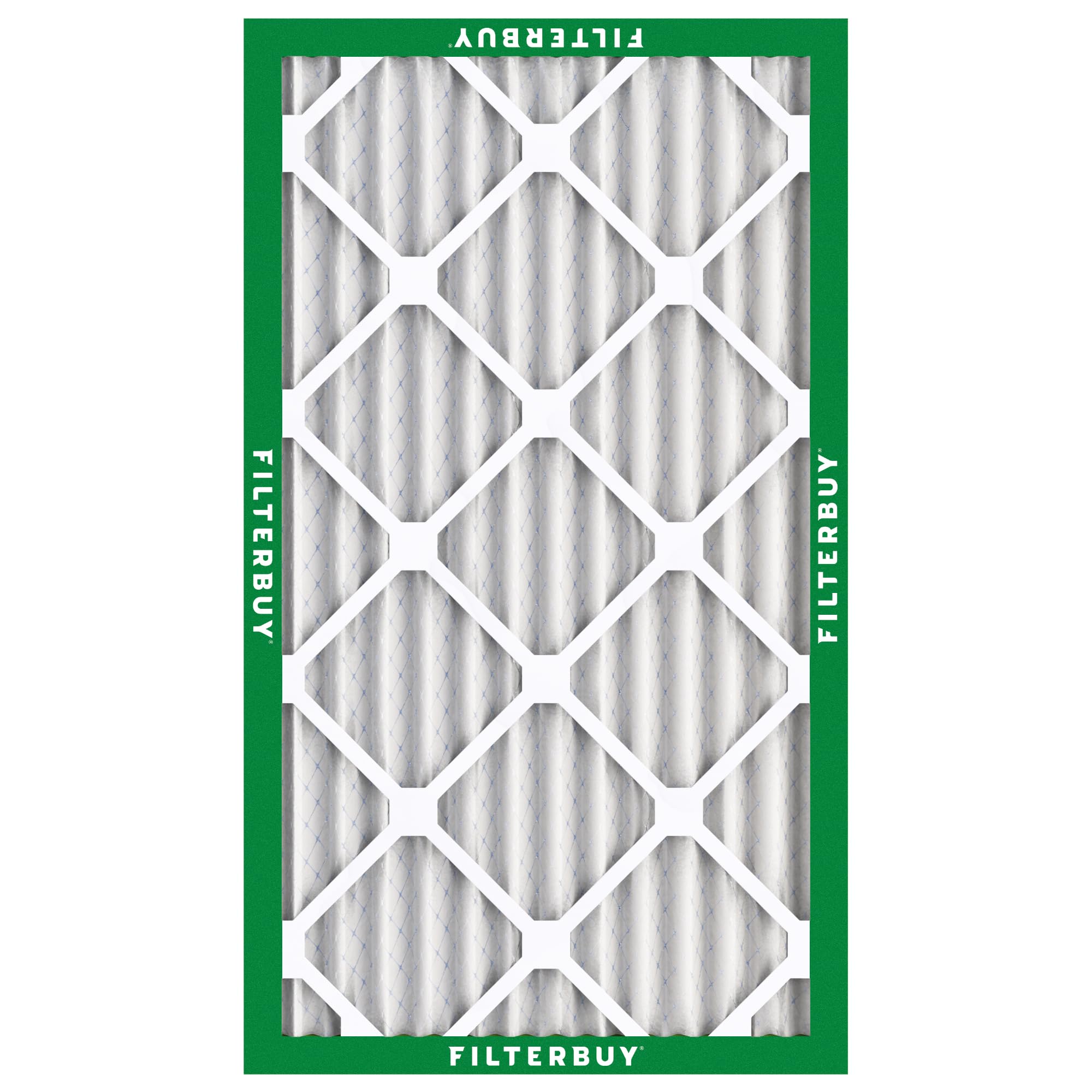 Filterbuy 16x25x2 Air Filter MERV 8 Dust Defense (2-Pack), Pleated HVAC AC Furnace Air Filters Replacement (Actual Size: 15.50 x 24.50 x 1.75 Inches)