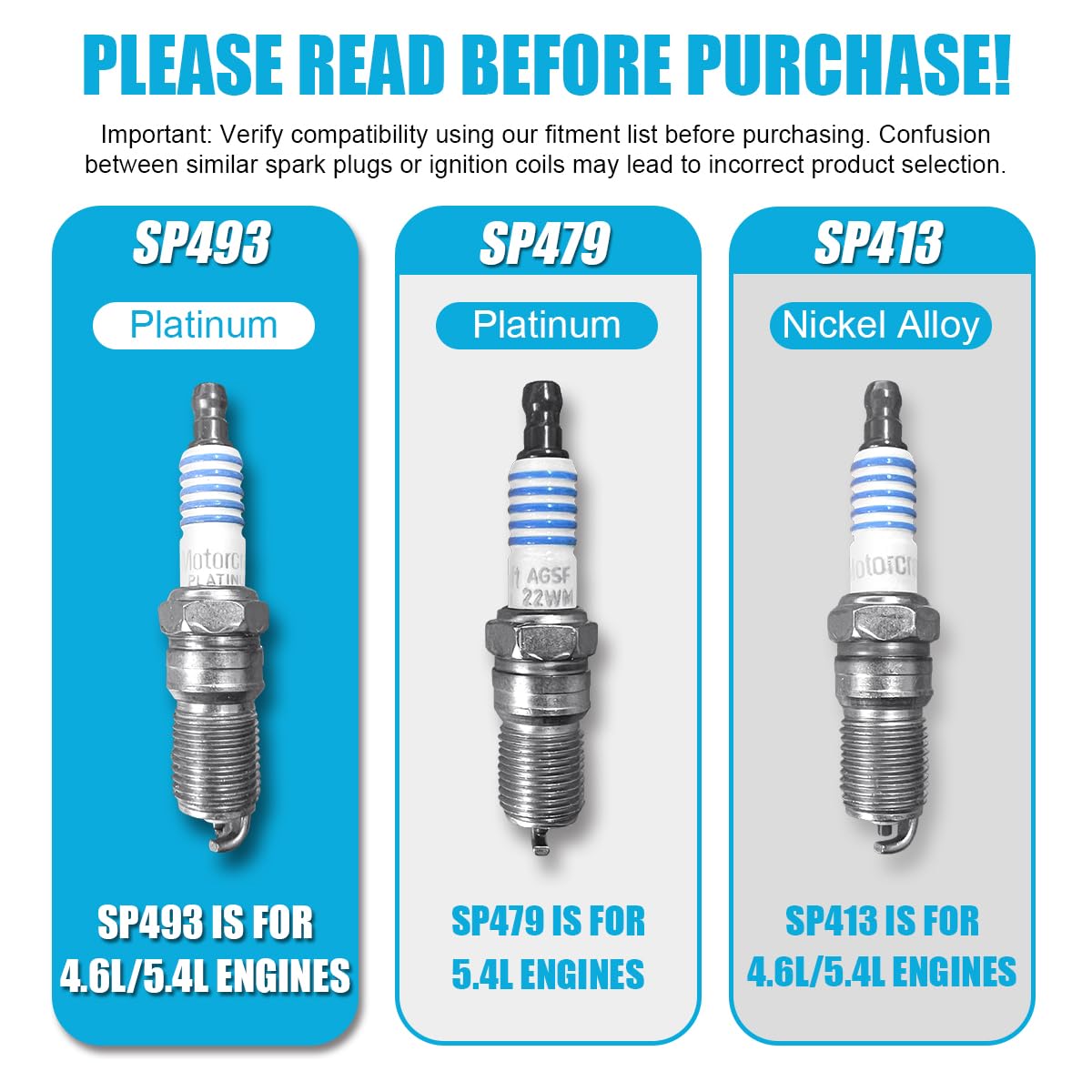 MAS Set of 8 Ignition Coil DG508 and Motorcraft Spark Plug SP493 compatible with Ford Lincoln Mercury 4.6L engines DG457 DG472 DG491 F523 3W7Z12029AA 1L2U12029AA 1L2U12A366A