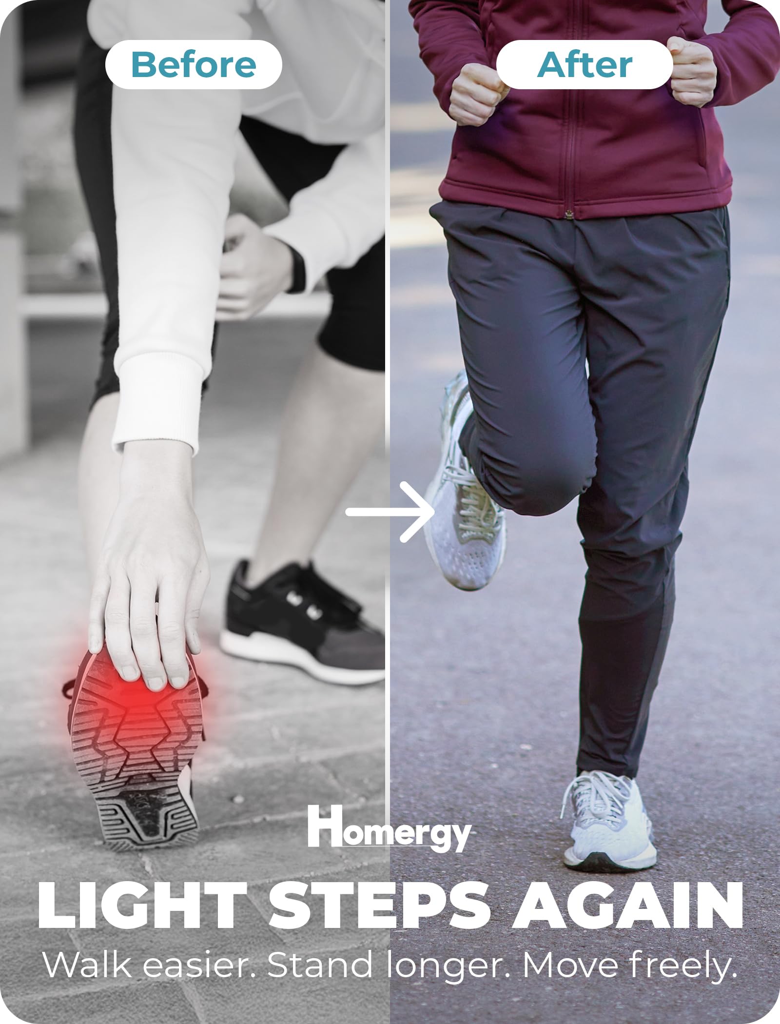 Homergy Metatarsal Foot Pads - Soft Gel Ball of Foot Cushions for Pain Relief, Ultra-Thin Sleeve Design, Stays in Place, Breathable & Reusable - Fits Heels, Flats, Sneakers (4 Pads / 2 Pairs)