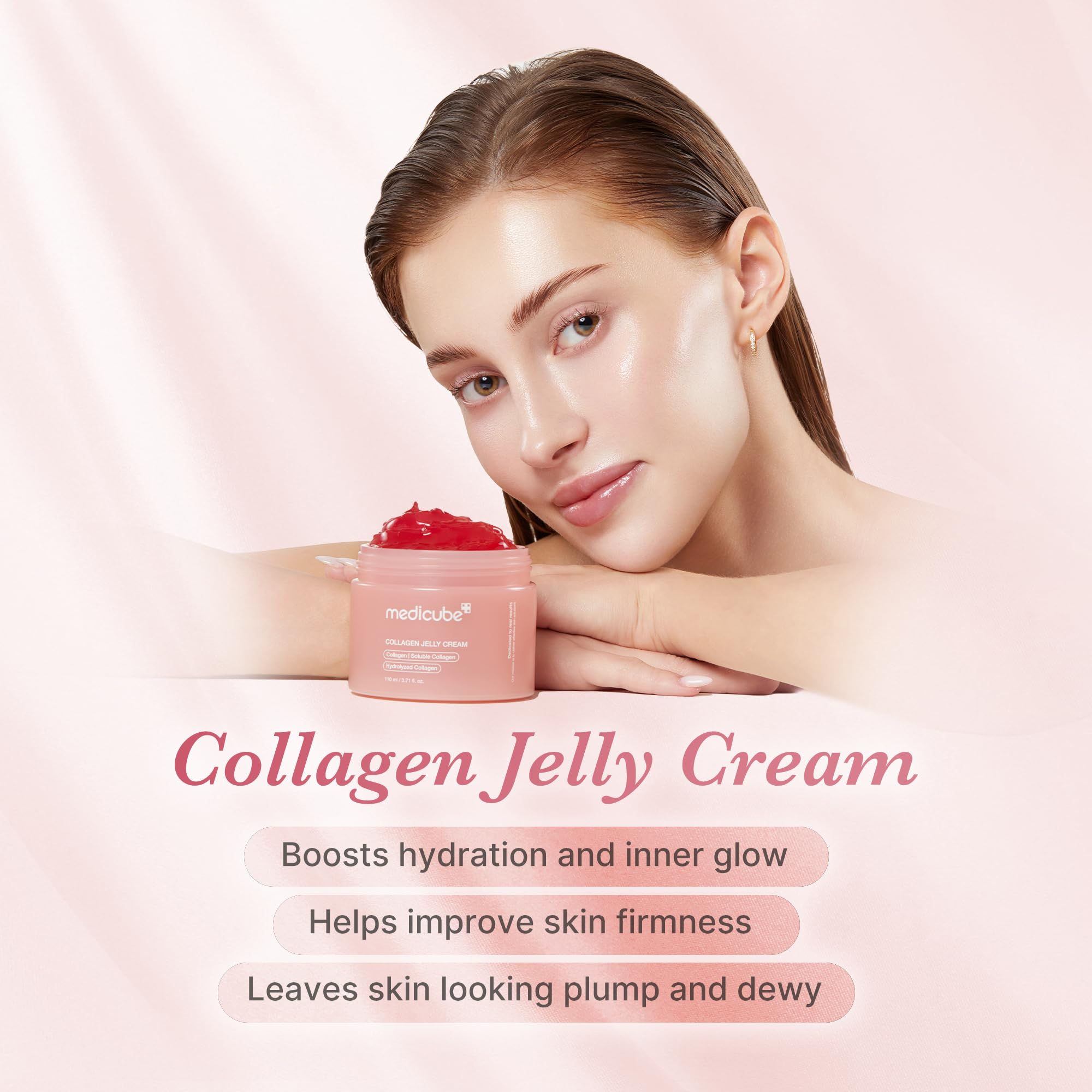medicube Viral Collagen Big Size Duo: Collagen Jelly Cream 110ml and Triple Collagen Cream | Niacinamide, Hyaluronic Acid for Glowing, Fimer-Looking Skin