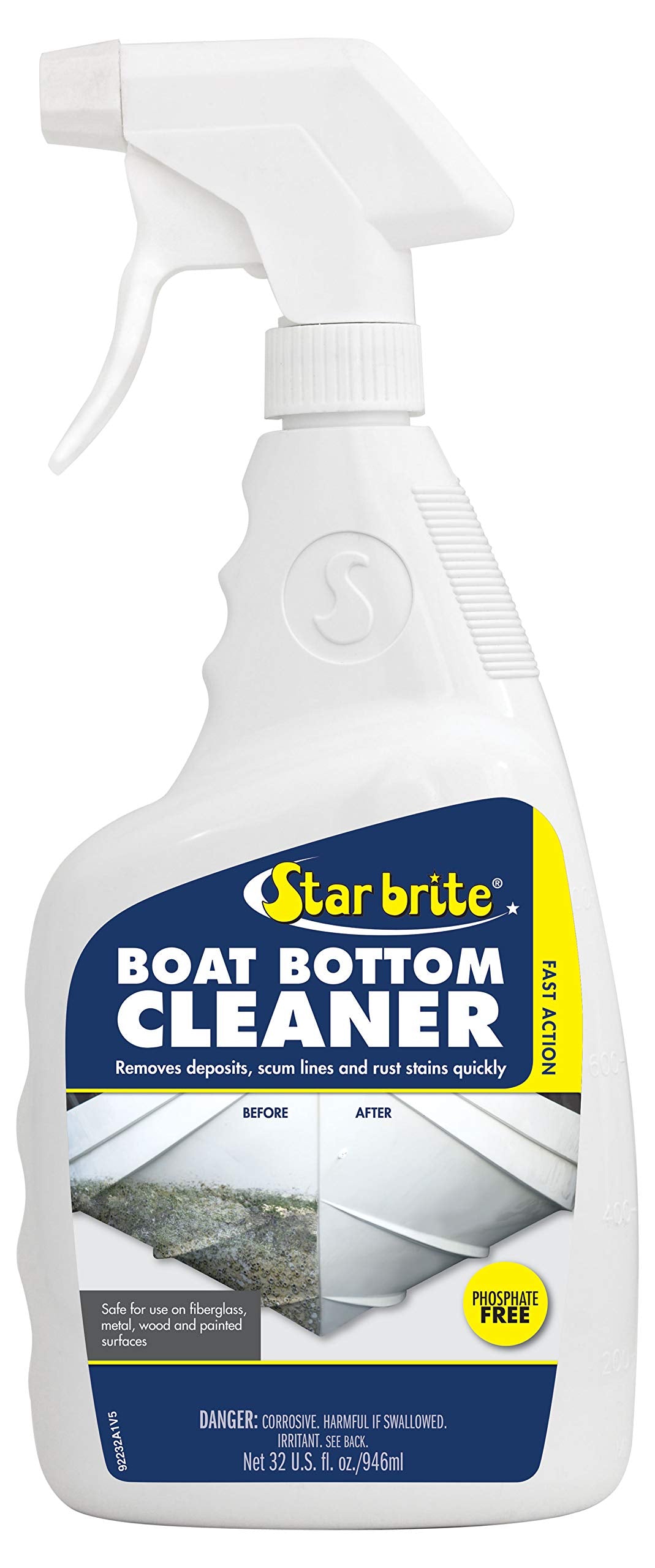STAR BRITE Heavy Duty Boat Bottom Cleaner - Fiberglass, Wood, Iron, Painted Surfaces & More, 32oz (092232P)