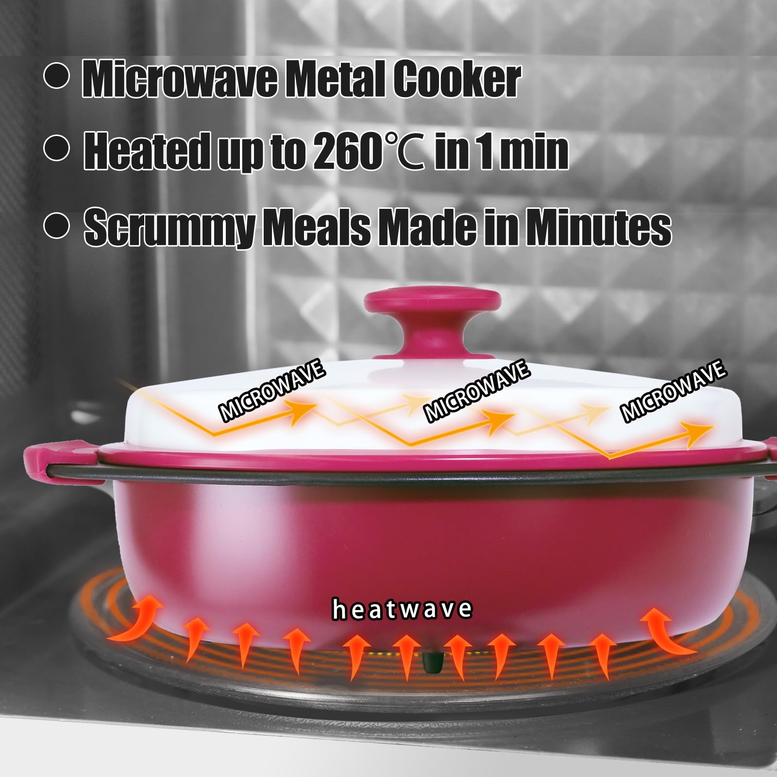 MKYSAIL Microwave Grill Pan,Microwave Bacon Cooker with Grill Marks for Grilling,Frying,Crisping &Cooking,Multi-Purpose Microwave Cookware with Lid,Safe for Family,Travel,Dorms