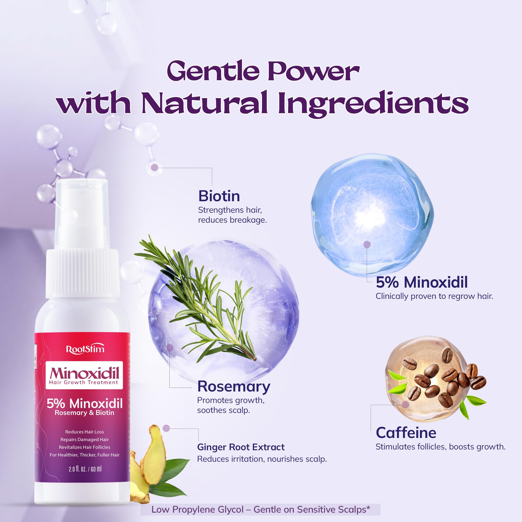 Women’s Hair Growth Spray with Rosemary & Biotin + Men’s Beard Growth Serum with Biotin & Rice Water – Extra Strength Hair & Beard Regrowth Bundle for Thicker, Fuller Results