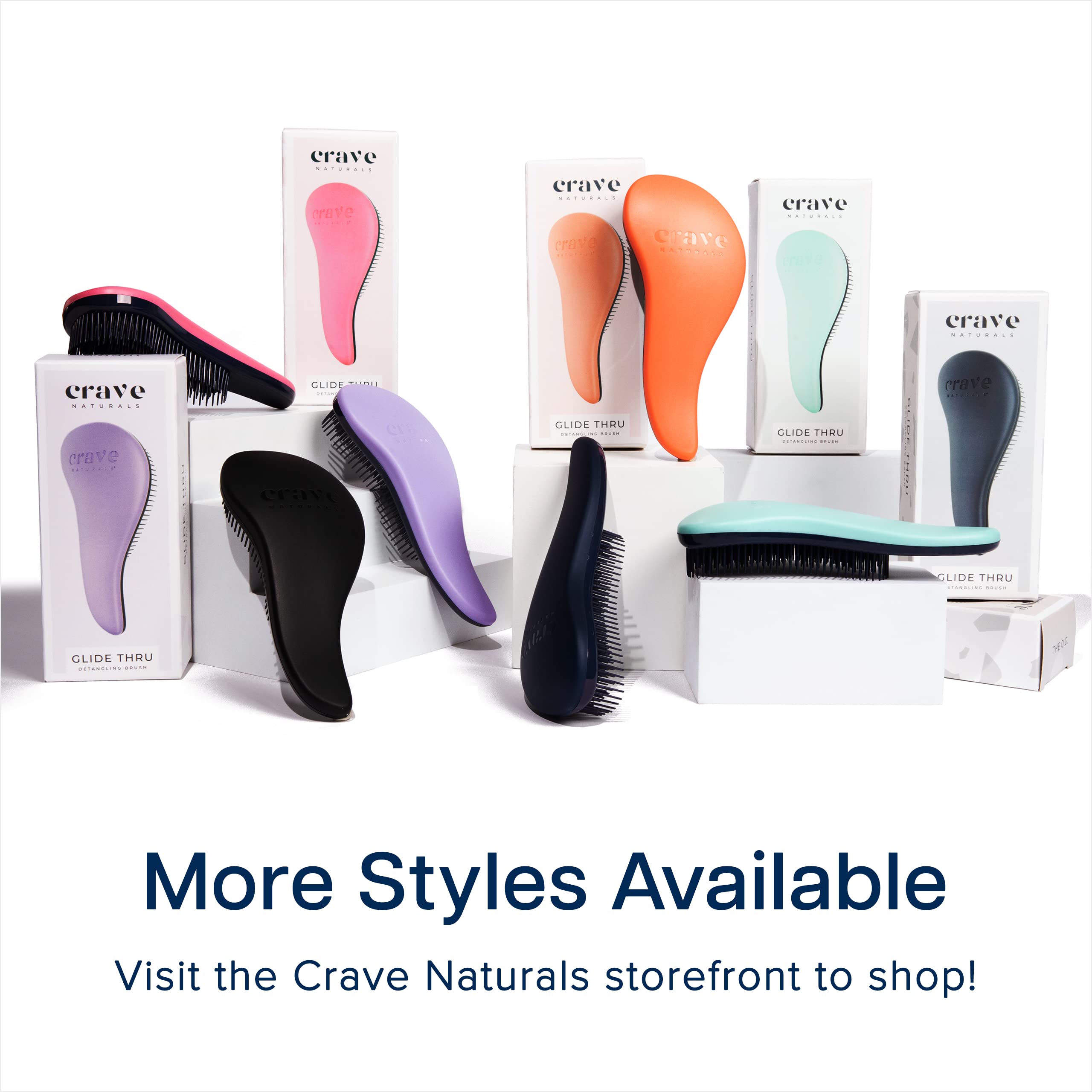 Crave Naturals Glide Thru Detangling Hair Brush for Adults & Kids Hair - Detangler Brush for Natural, Curly, Straight, Dry or Wet Hair Brushes for Women & Men - 1 Pack - Coral