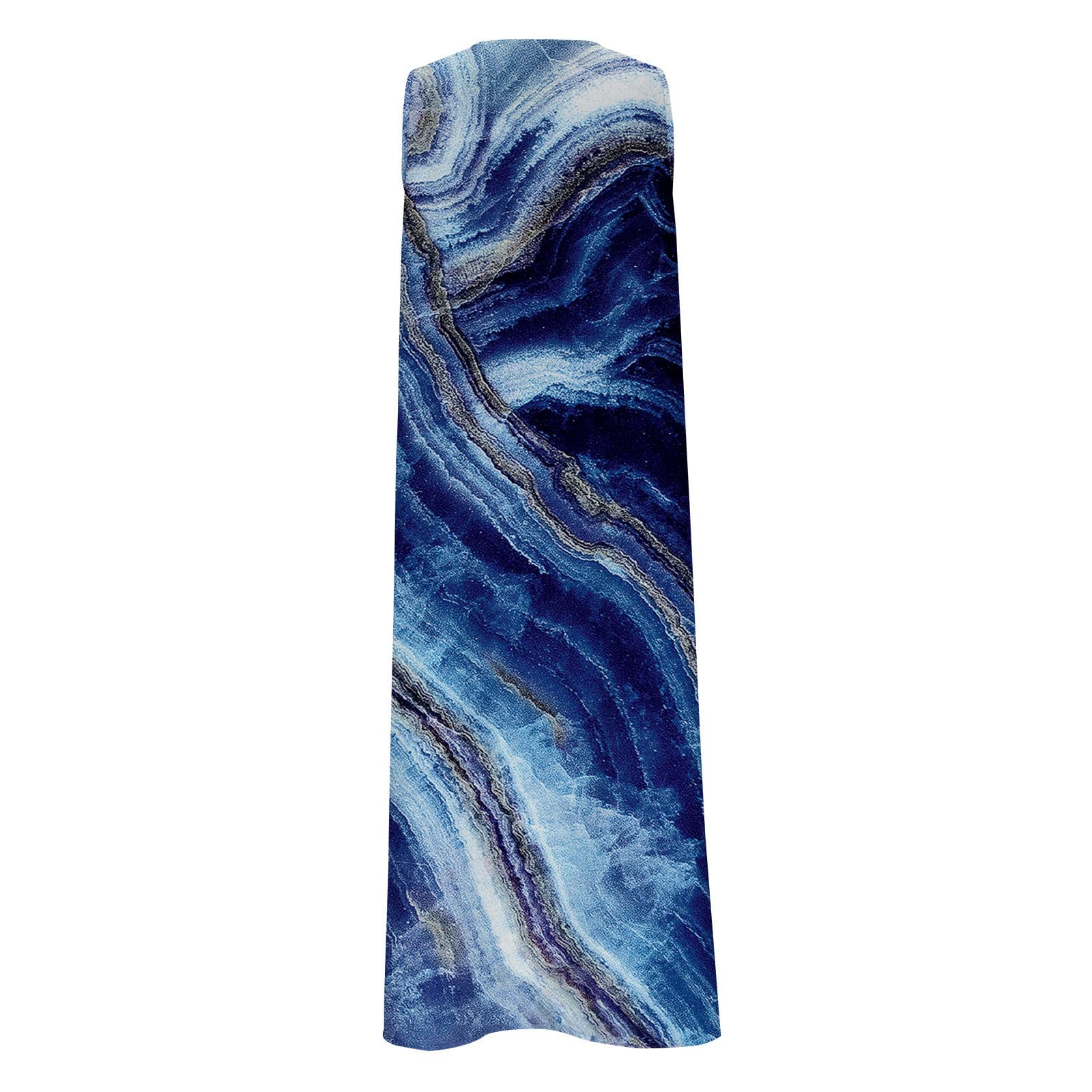 Lighten Deals of The Day Womens Summer Design Casual Dress Fashion Floral Printed Elegant Dress Sleeveless V-Neck Long Dress with Pockets Dress for Women Blue 2X