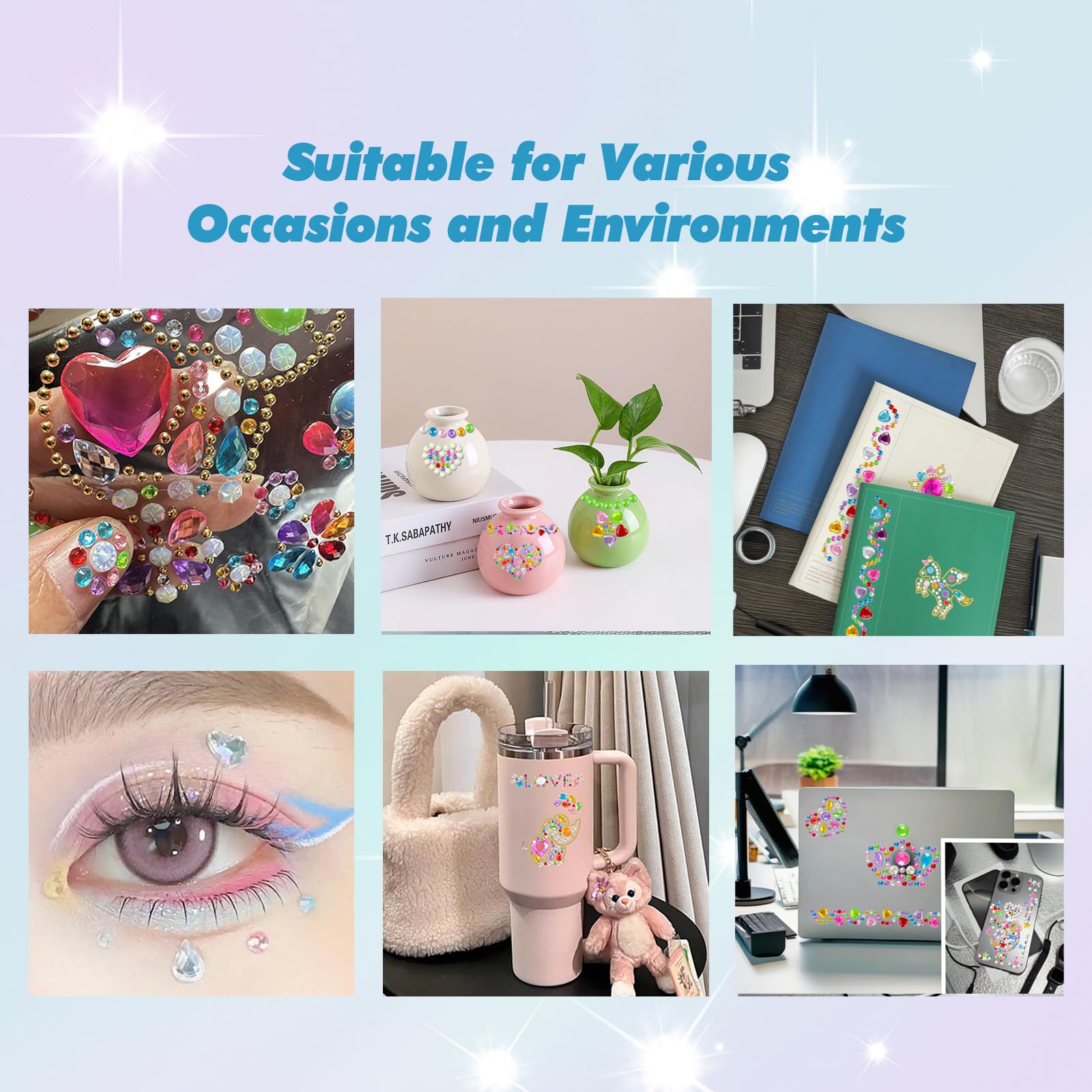 210pcs Water Bottle Stickers and 4pcs Cowboy Straw Covers Cap for Stanley