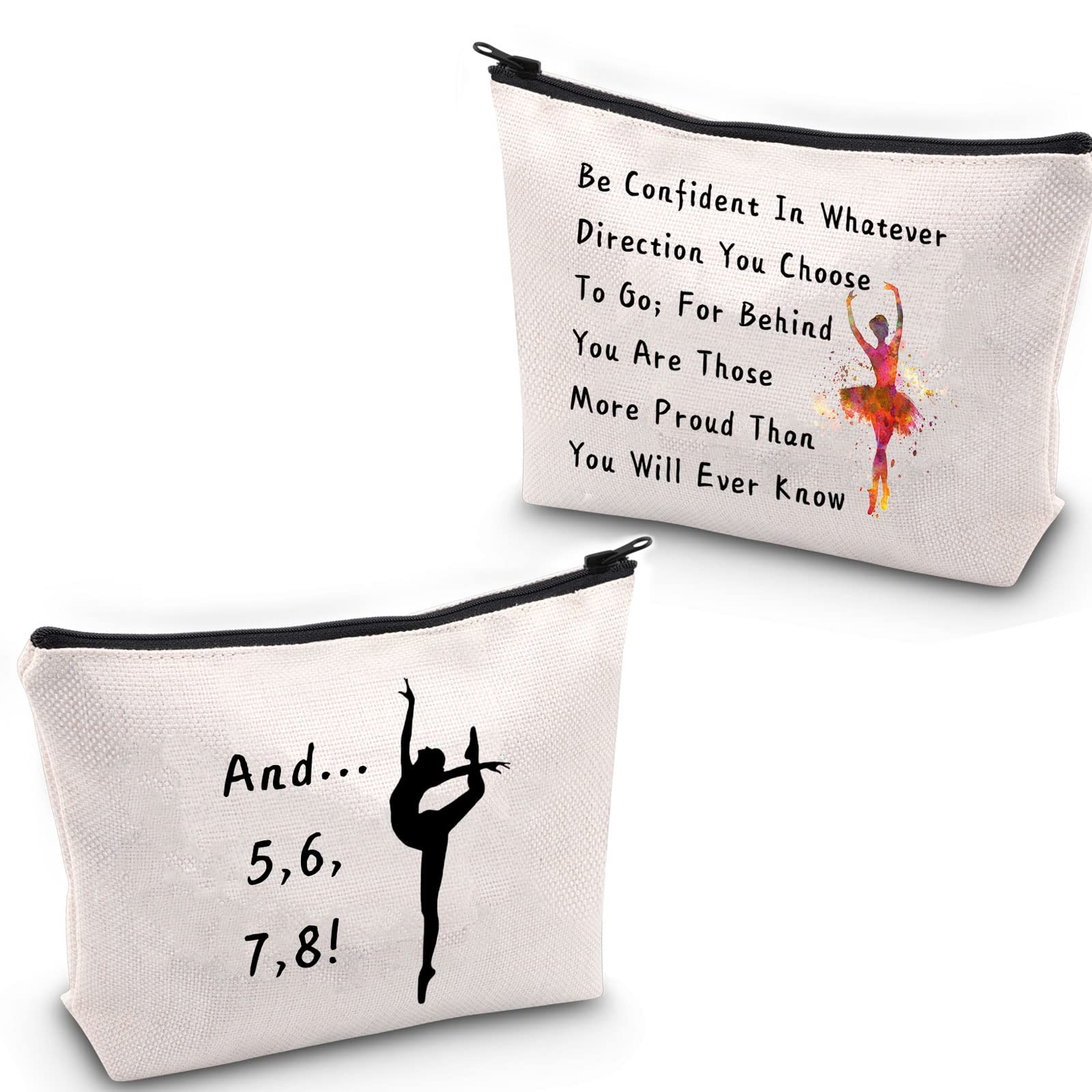 JYTAPP Dance Makeup Bag Inspirational Ballet Dancer Cosmetic Bag Dance Teacher Gifts Dancing Makeup Zipper Pouch Recital Gift 5678 Gift