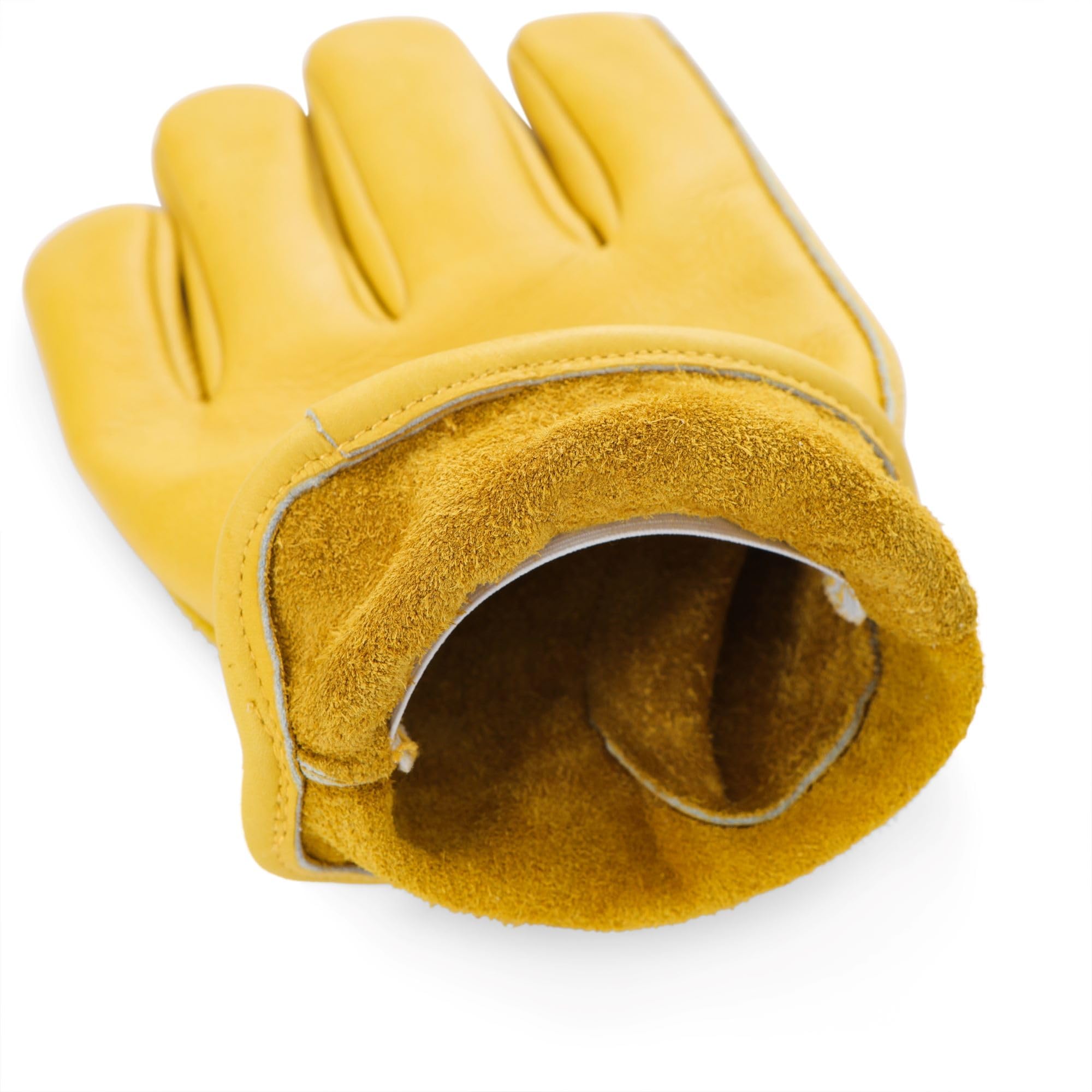 DULFINE Cow Leather Work Gloves for Men & Women, Reinforced Durable Palm Gardening Gloves,Puncture & Cut Resistant, Ideal for Construction Yardworks DIY