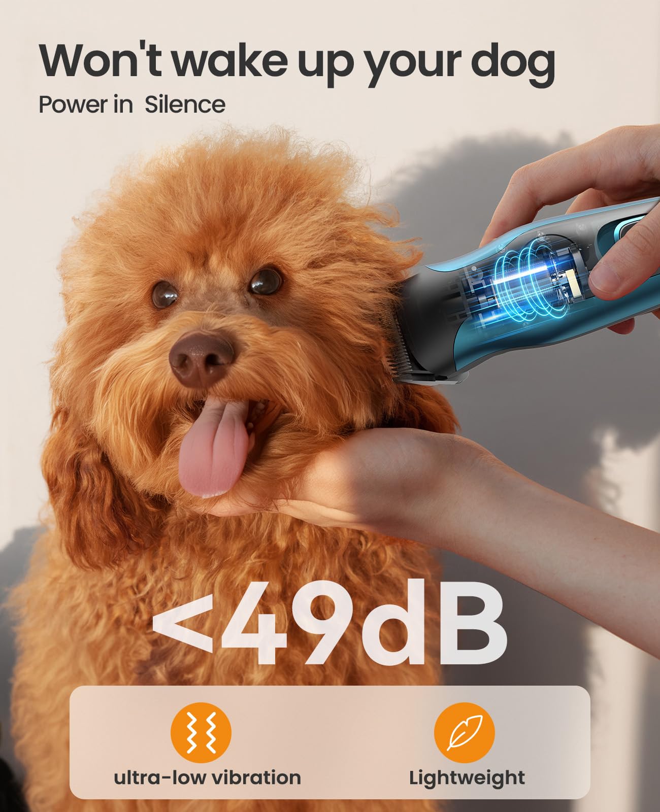 oneisall Dog Clippers for Grooming and Paw Trimmer, Dog Clippers with Small Blades Low Noise Rechargeable Cordless Dog Hair Clippers Dog Grooming Kit for Thick Heavy Coats, DTJ 002