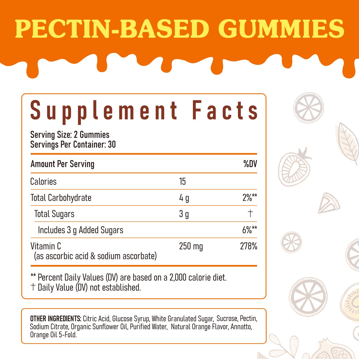 Neaft Vitamin C Gummies 250 mg, Immune & Antioxidant Support, Collagen Synthesis, for Men, Women and Children, Natural Orange Flavor, Pectin-Based, Vegan, 60 Gummies