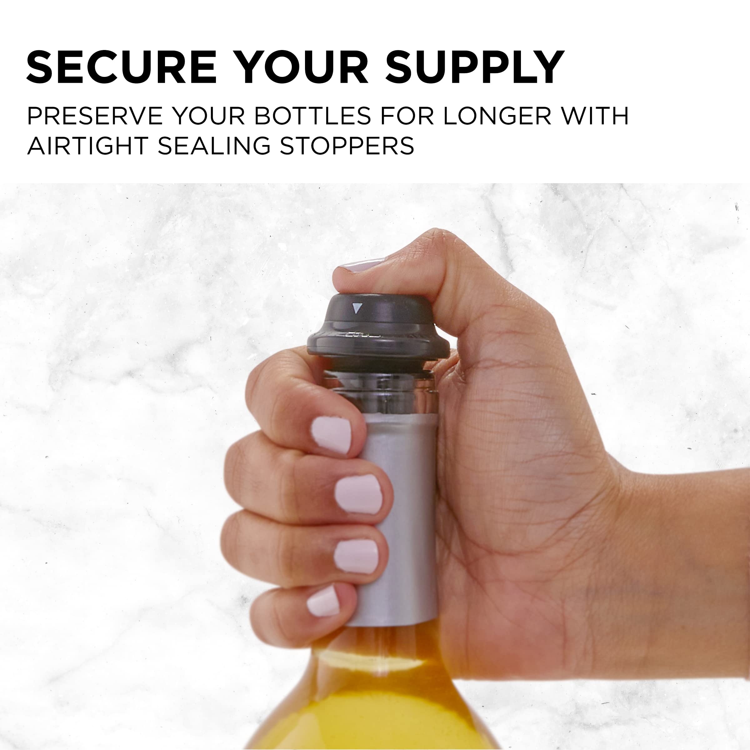 Ivation 7-Piece Wine Gift Set – Includes Electric Bottle Opener, Wine Aerator, Preserver Pump, 2 Cork Stoppers, Foil Cutter & Stand