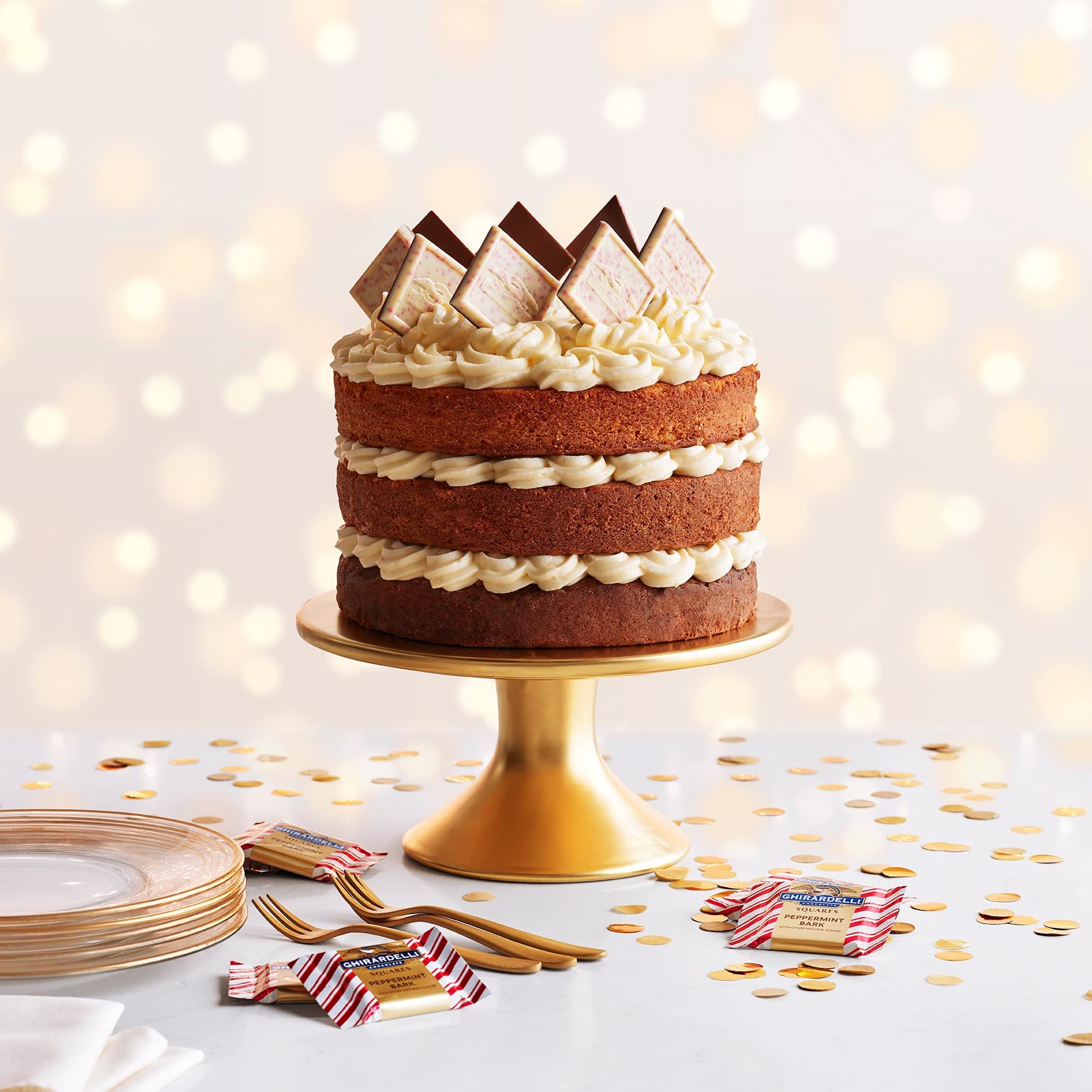 Ghirardelli Chocolate Squares, Peppermint Bark, 2 lb Bag, Approximately 80 Pieces