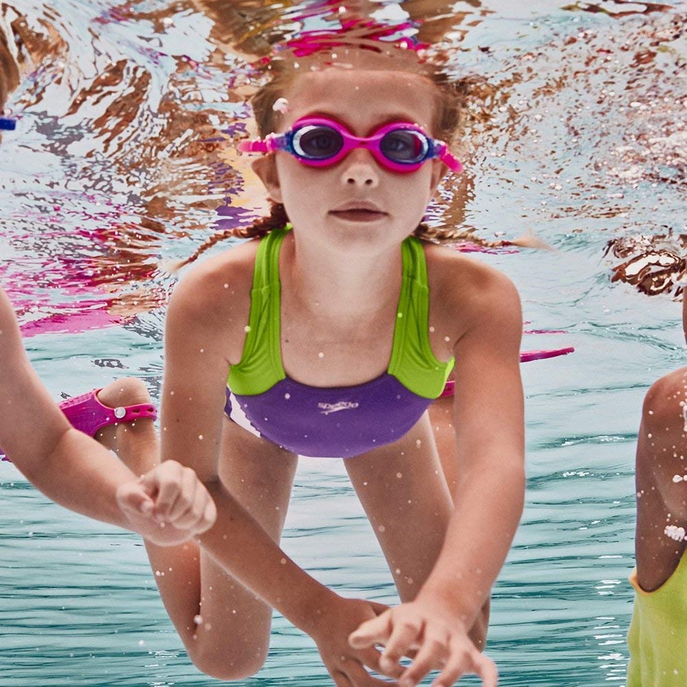 Speedo Unisex-Child Swim Goggles Skoogle Ages 3-8, RED/WHITE/BLUE, One Size