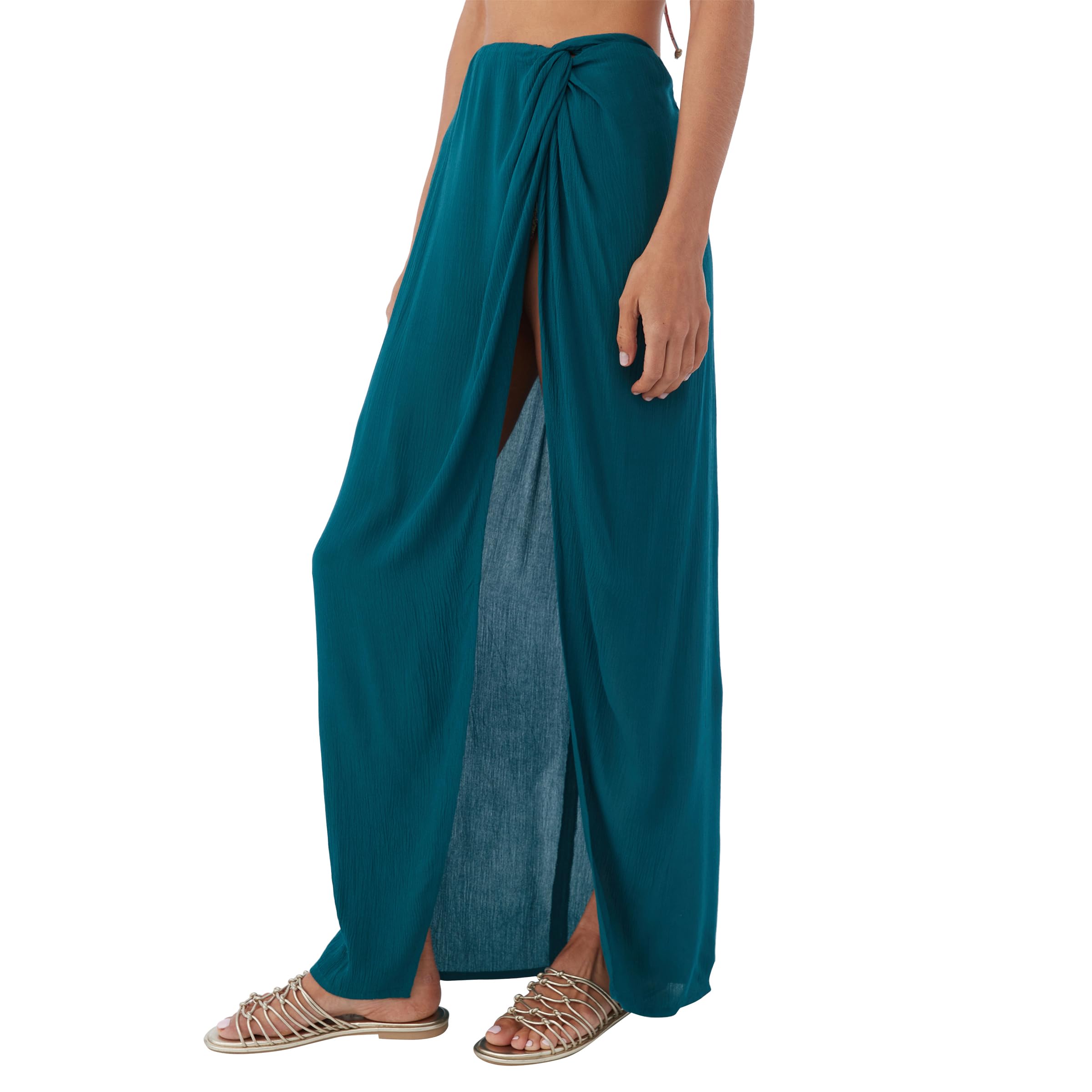 O'NEILL Womens Swim Saltwater Solids Hanalei Cover-Up Skirt, Deep Teal, L