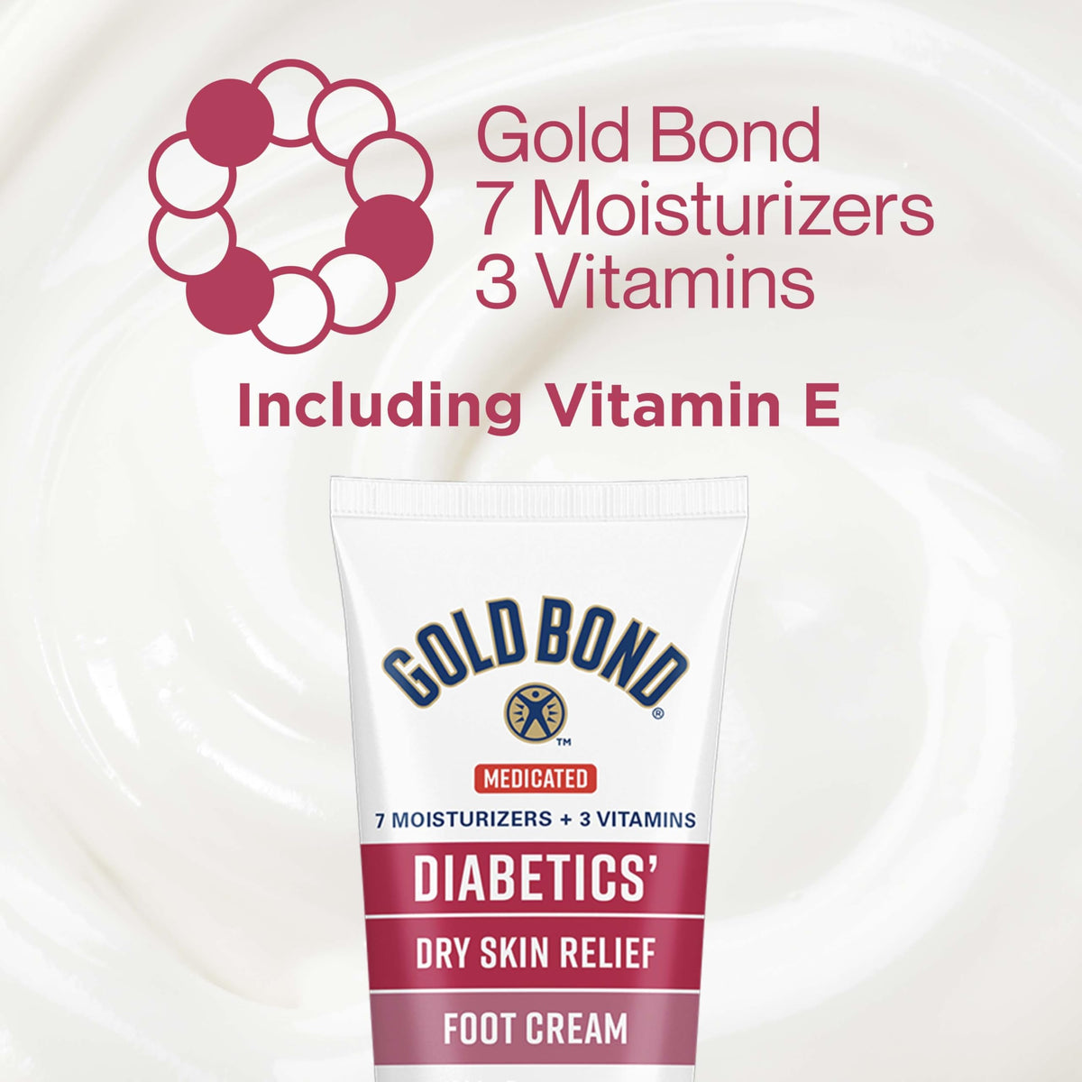 Gold Bond Medicated Diabetics' Dry Skin Relief Foot Cream, 3.4 oz., Skin Protectant
