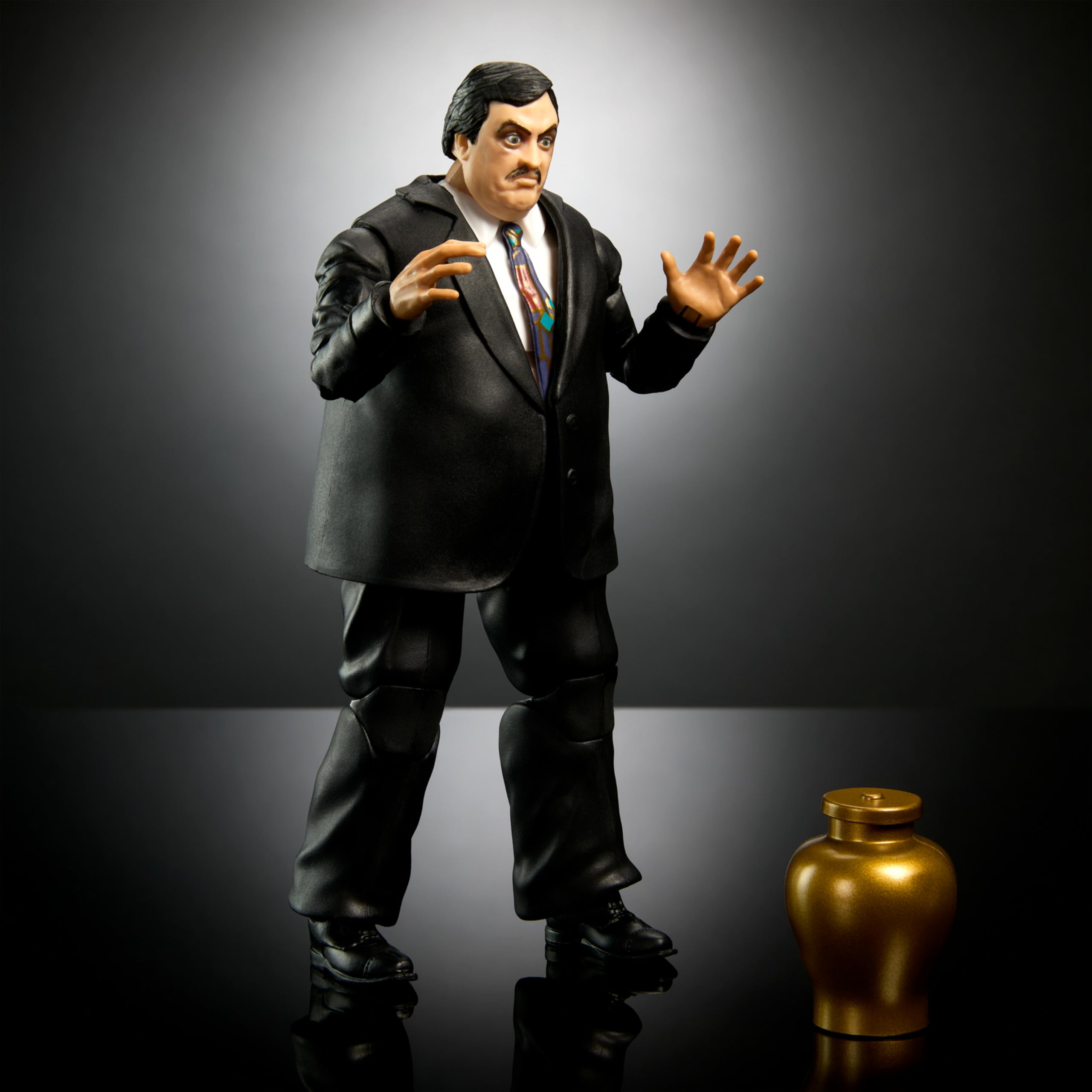 Mattel WWE Elite Action Figure & Accessories, Series #106 Paul Bearer 6-inch Collectible with 25 Articulation Points & Swappable Hands