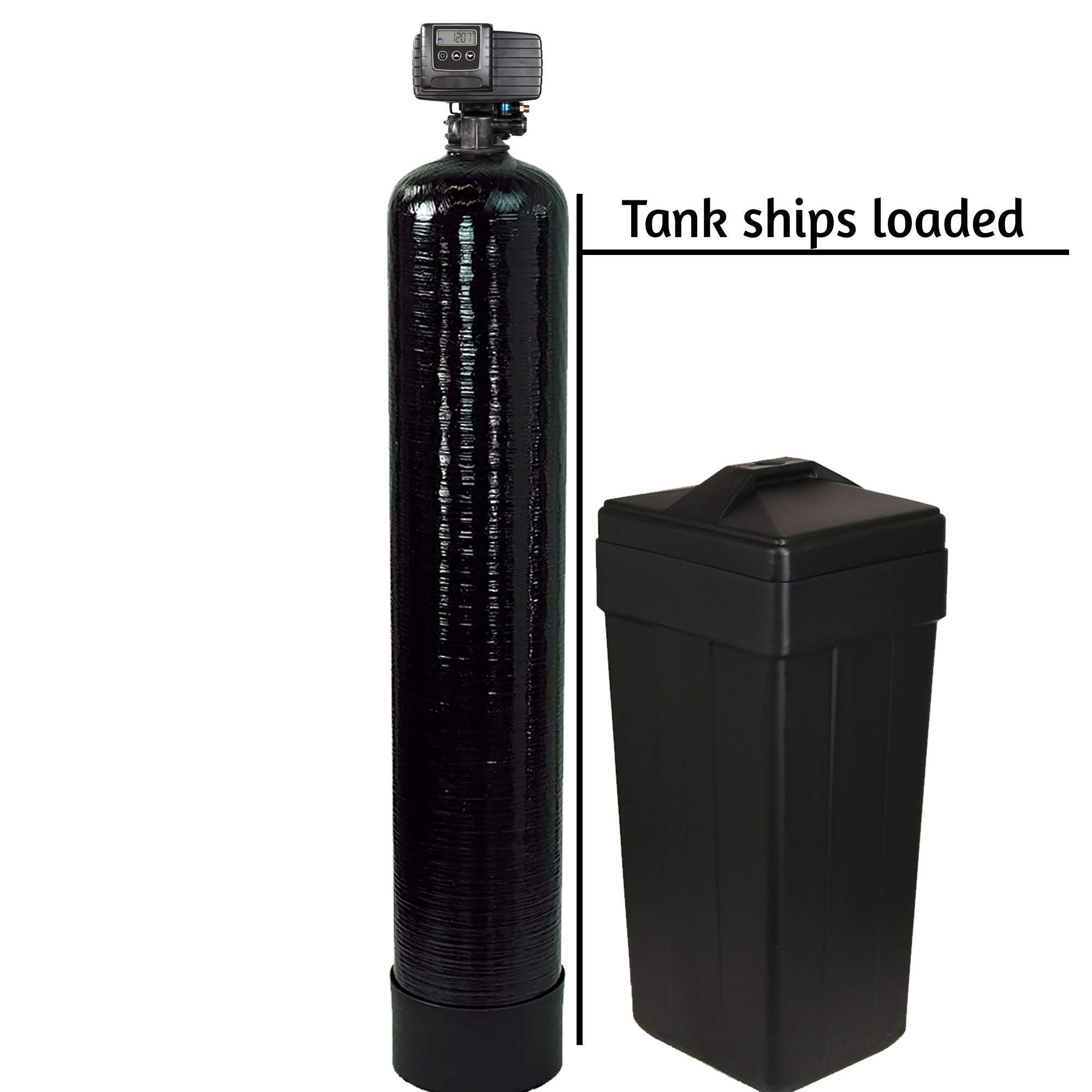 AFWFilters 5600sxt Metered On-demand 48,000 Grain Water Softener with brine tank, bypass and 1" adapters