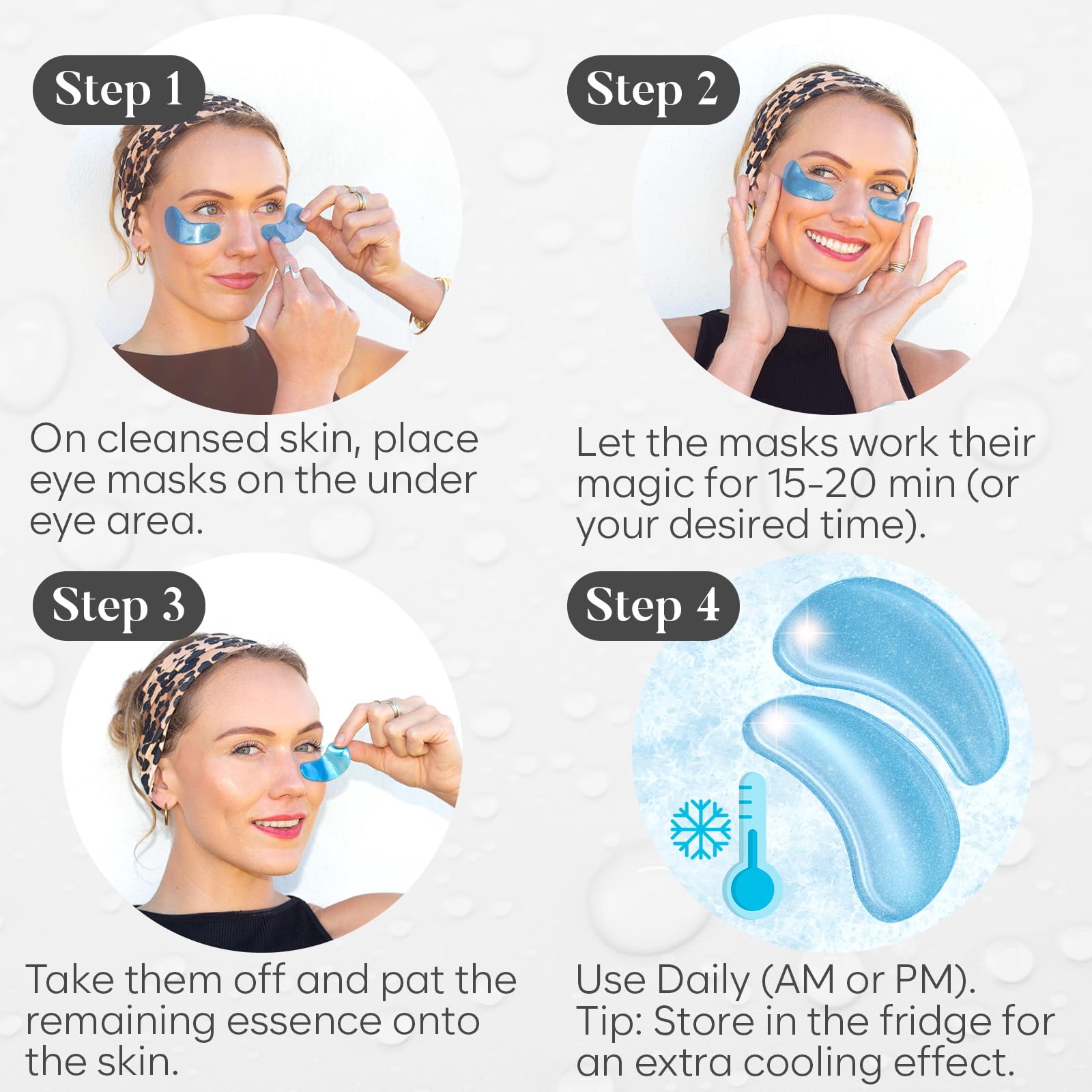 BLOOMORA Green Tea Under Eye Patches (20 Pairs) - Dark Circles & Puffiness Care - Hydrating Green Tea Eye Mask